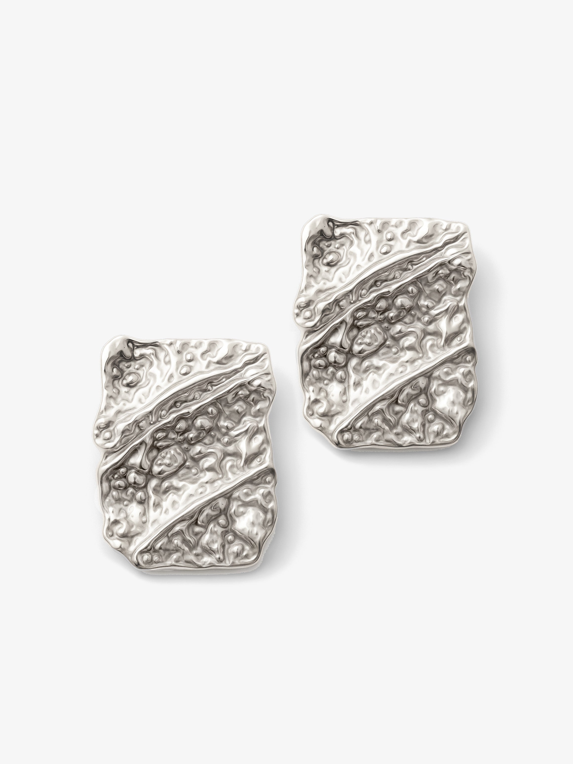 Medium Vertical Hammered Stud Earrings