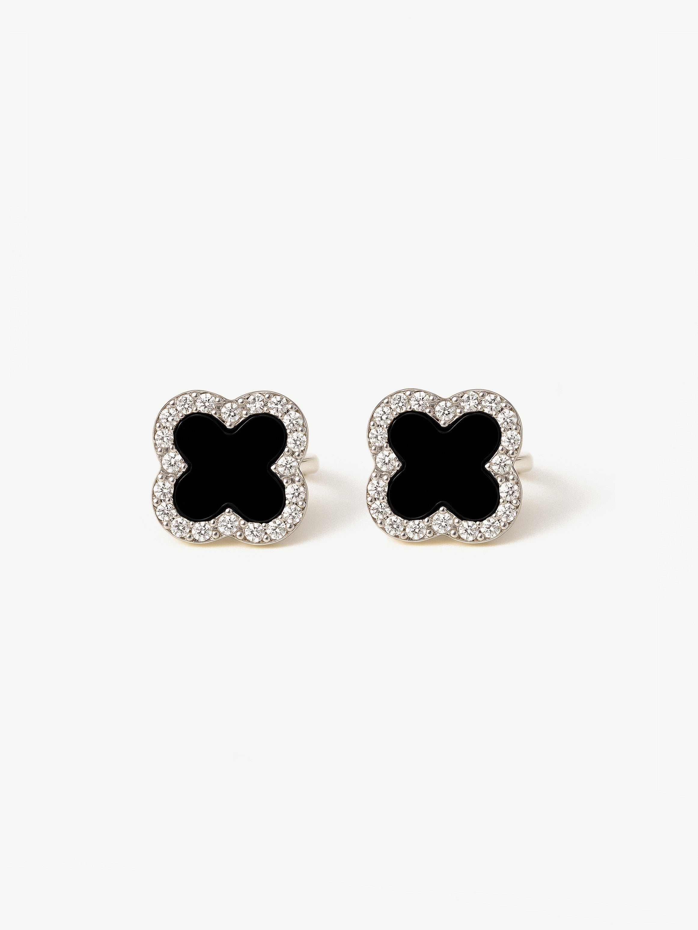Black Clover Stud Earrings