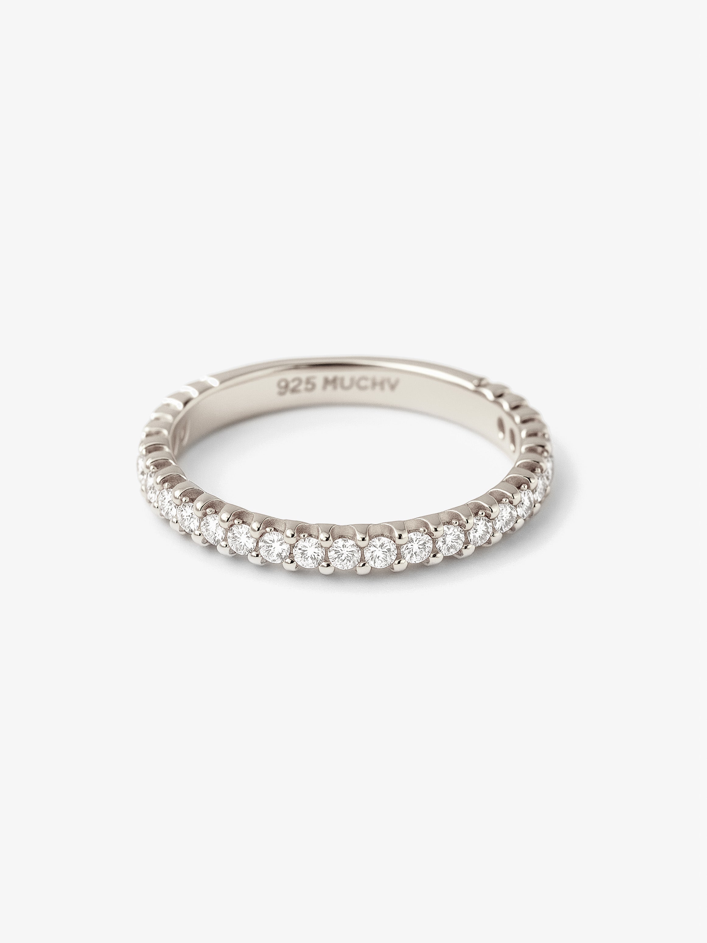 Thin Ring For Stacking With Scalloped Round Stones