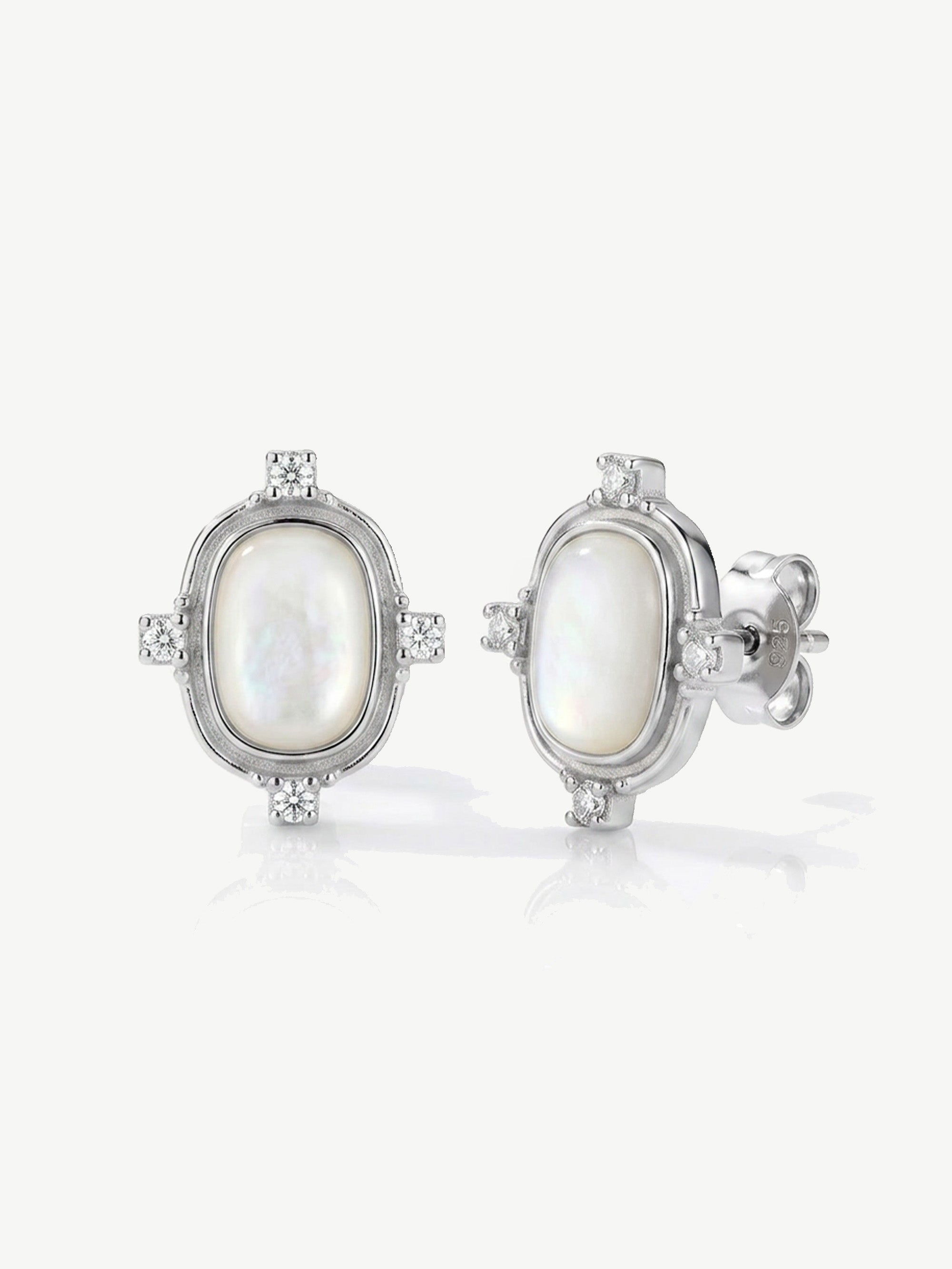 White Heirloom Stud Earrings