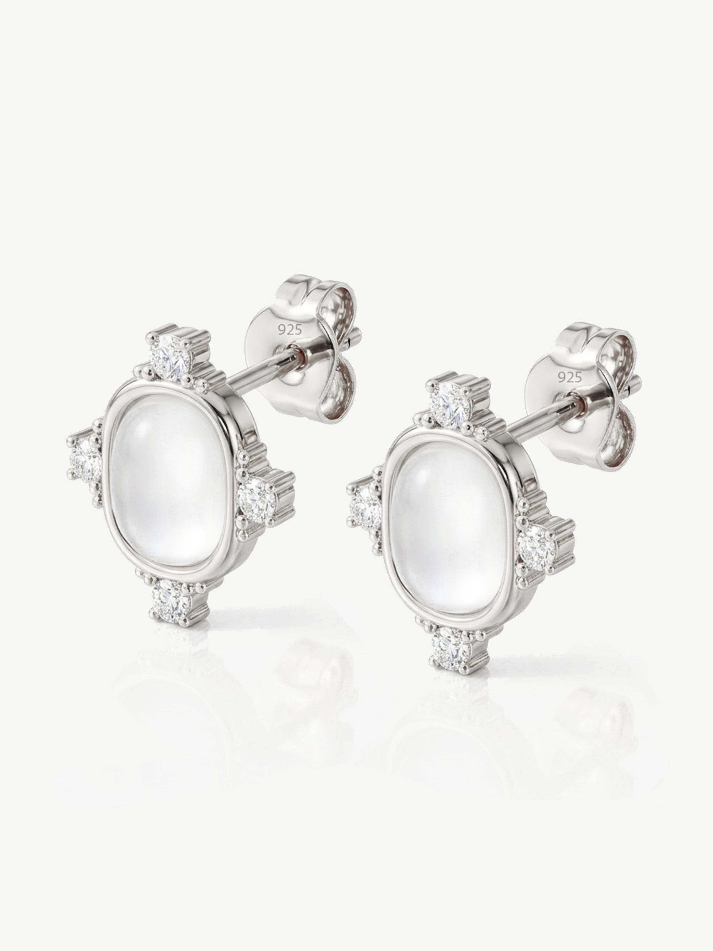 White Heirloom Stud Earrings