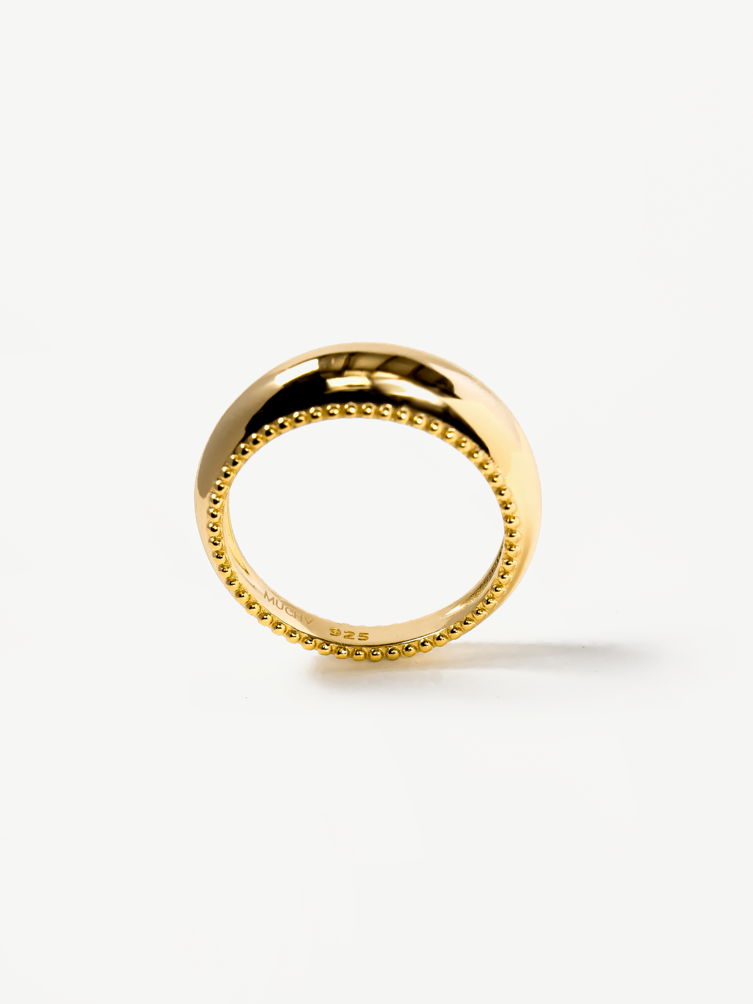 Gold Curved Dome Ring - Sphere