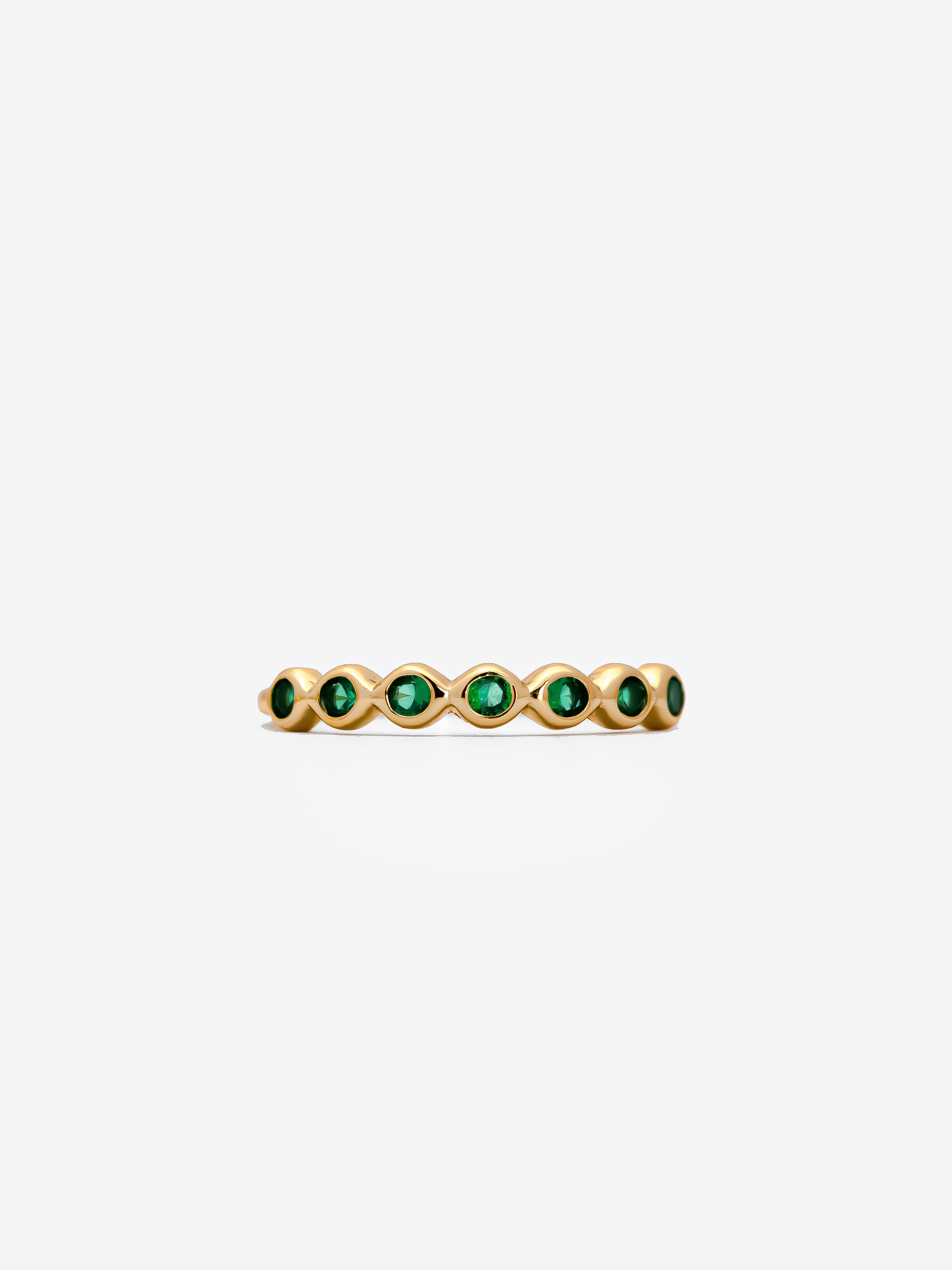 Gold Ring With Emerald Green Stones
