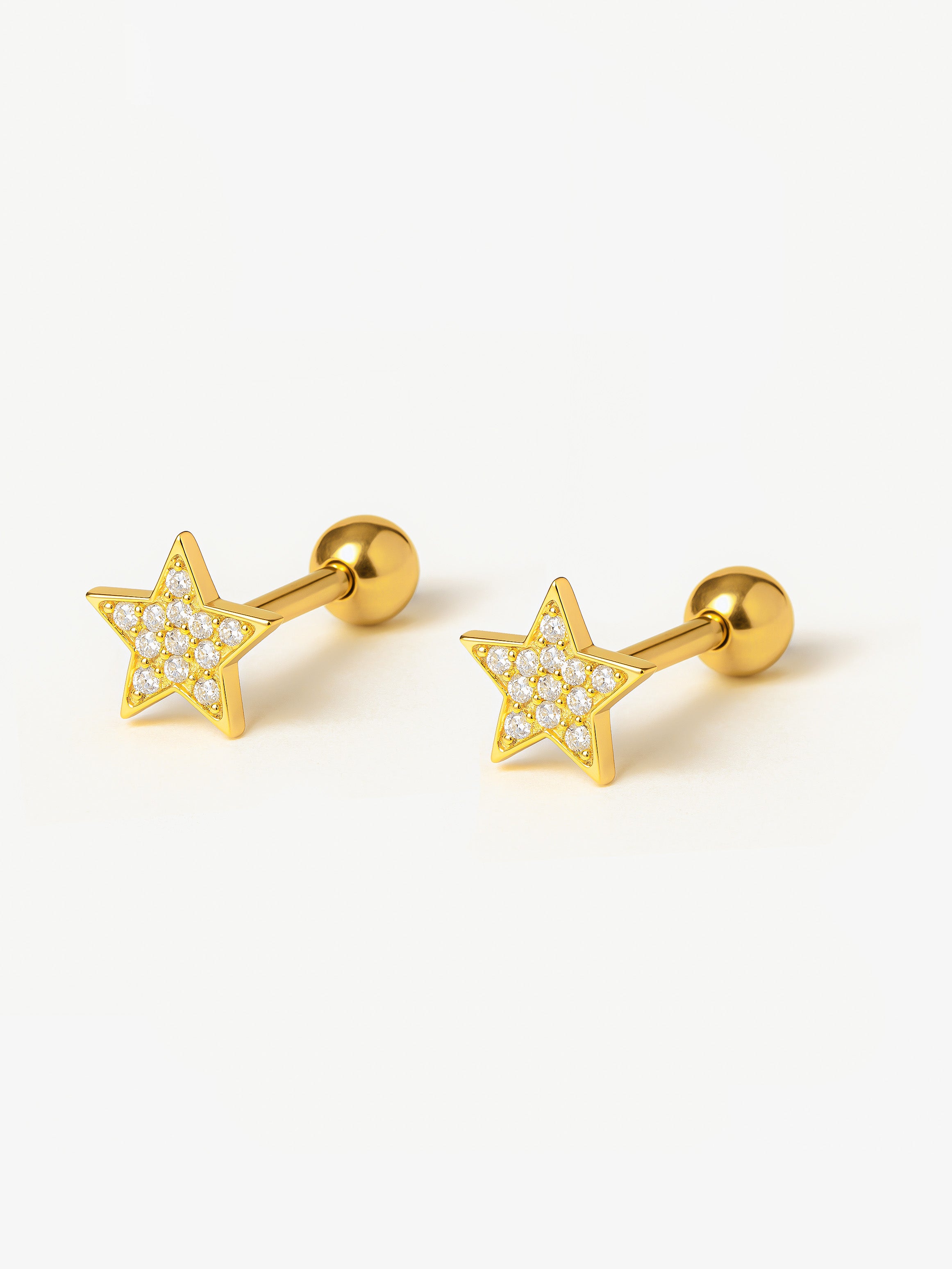 Dainty Star Earrings - Screw Back