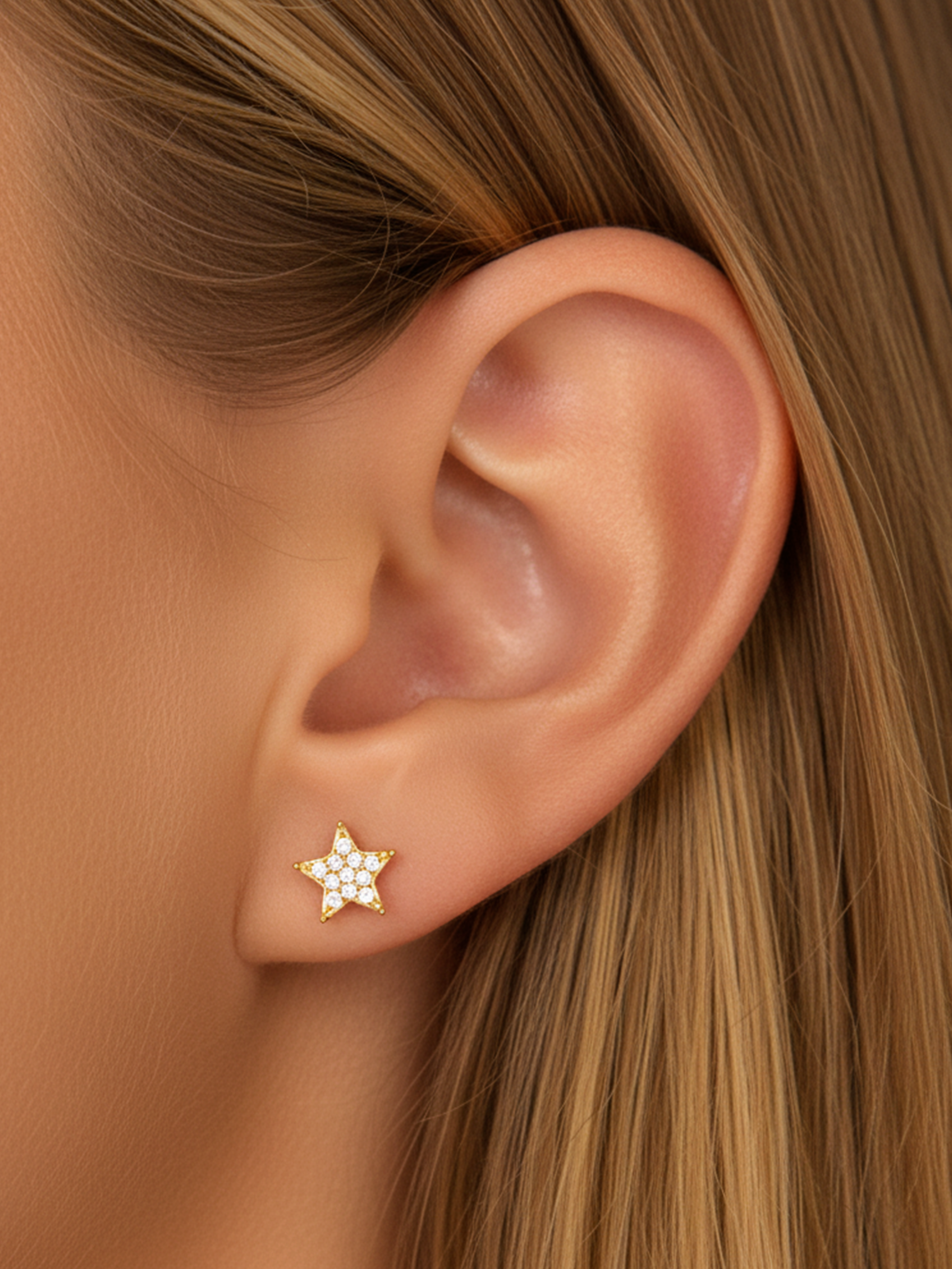 Dainty Star Earrings - Screw Back