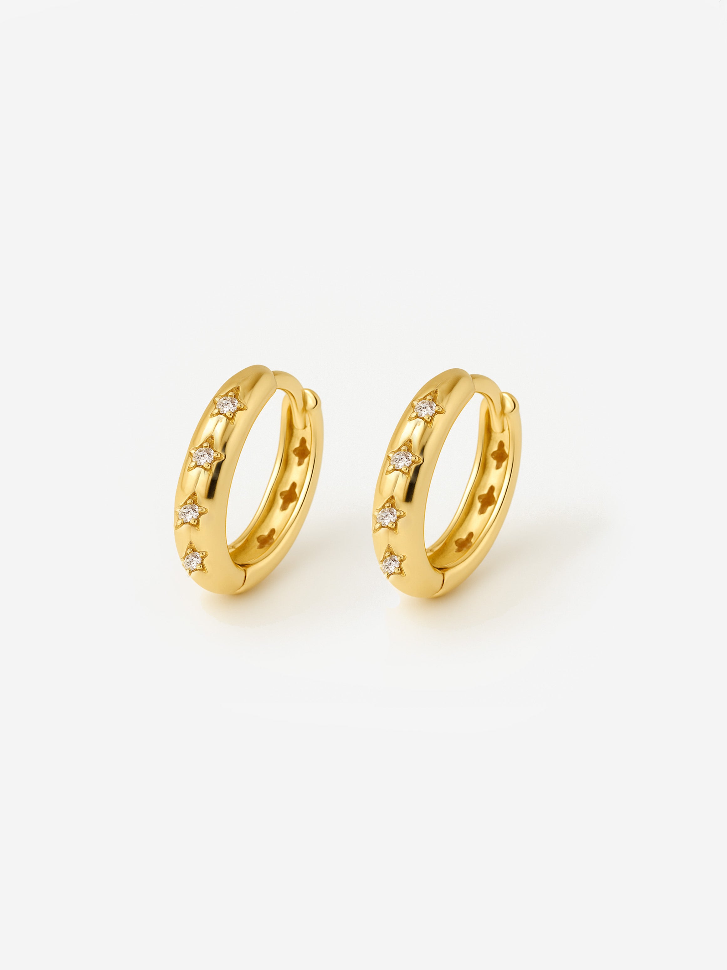 Starburst Huggie Hoop Earrings