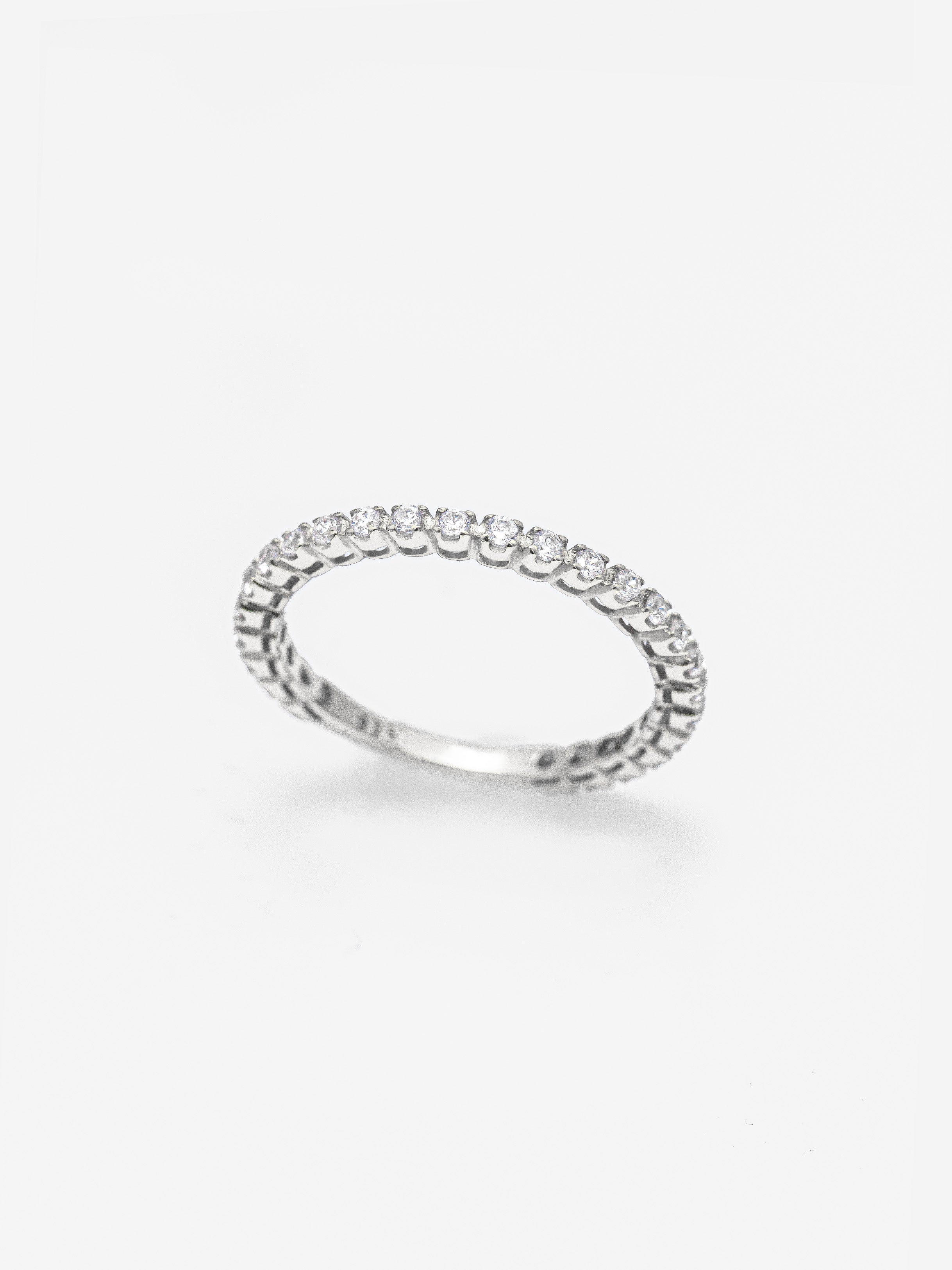 Thin Ring For Stacking With Scalloped Round Stones