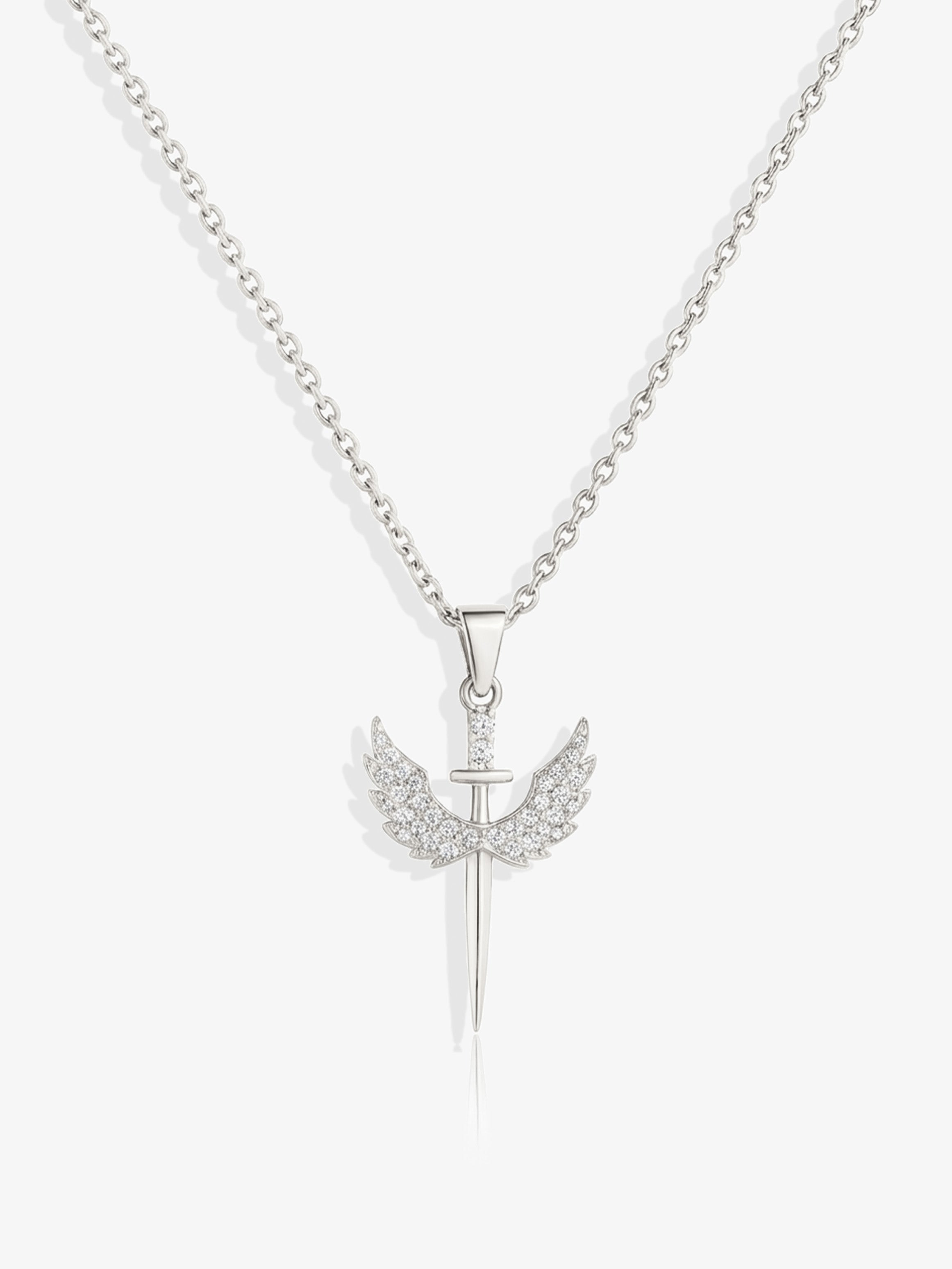 Sparkling Sword With Wings Necklace