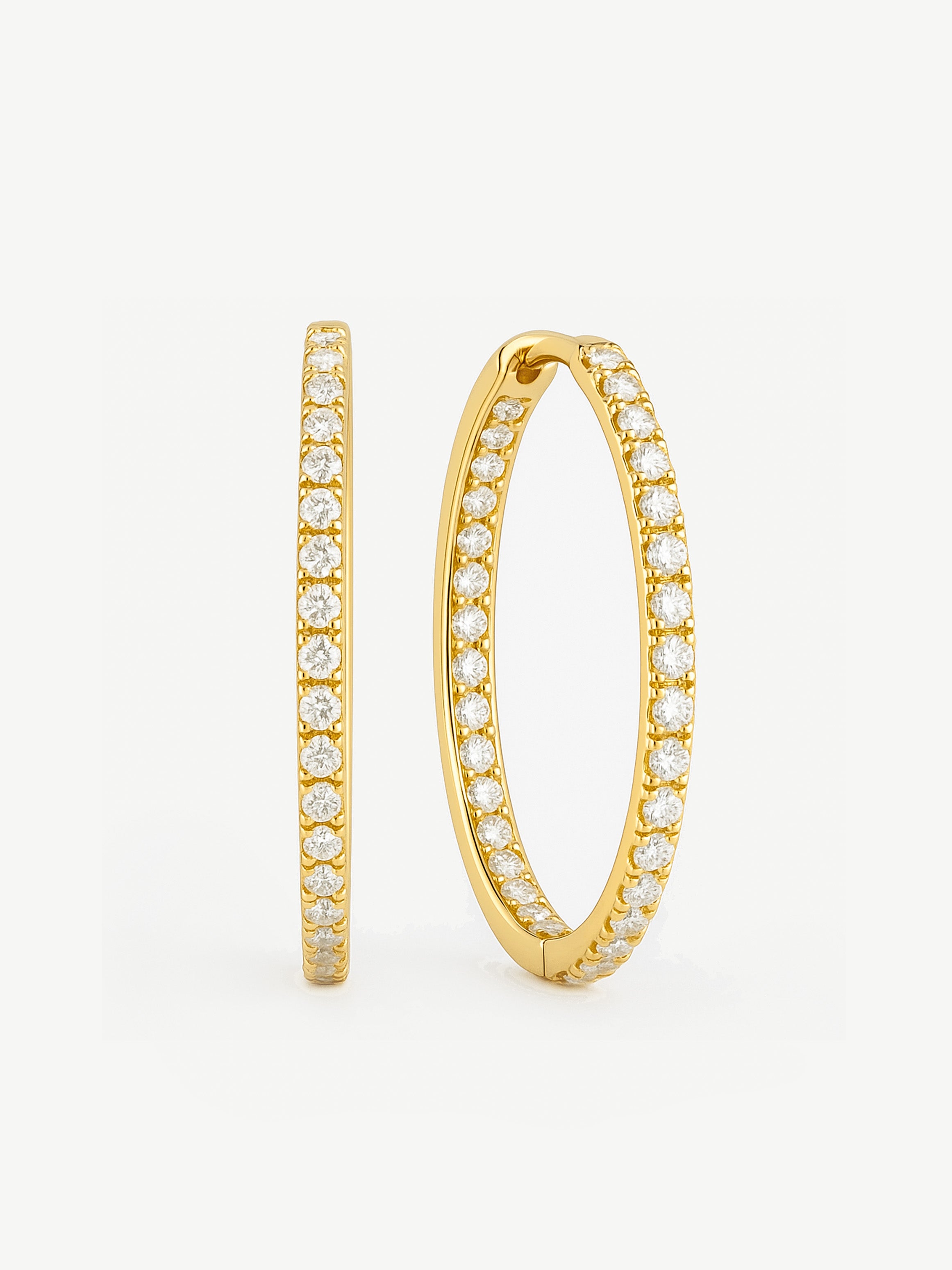 Big Pave Tennis Hoop Earrings With Sparkling Stones