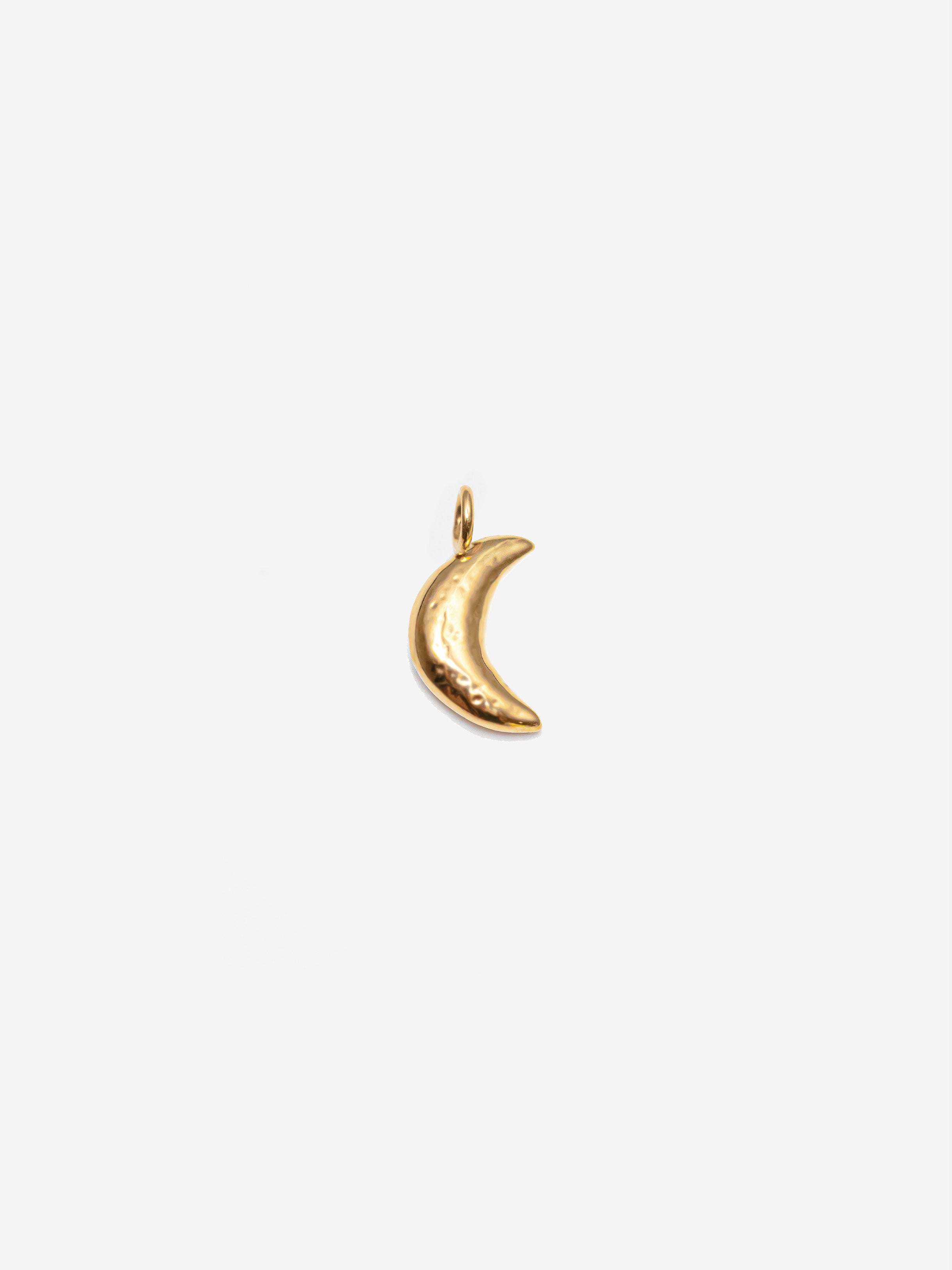 Crescent Textured Moon Charm (Small)