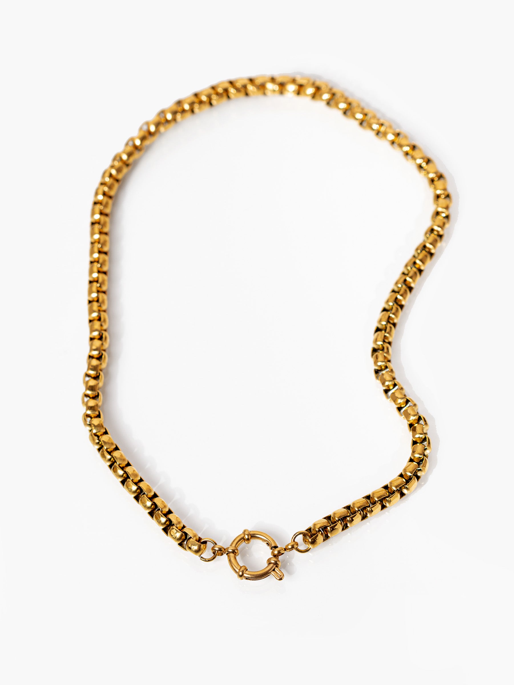 Gold Thick Belcher Chain Choker For Charms