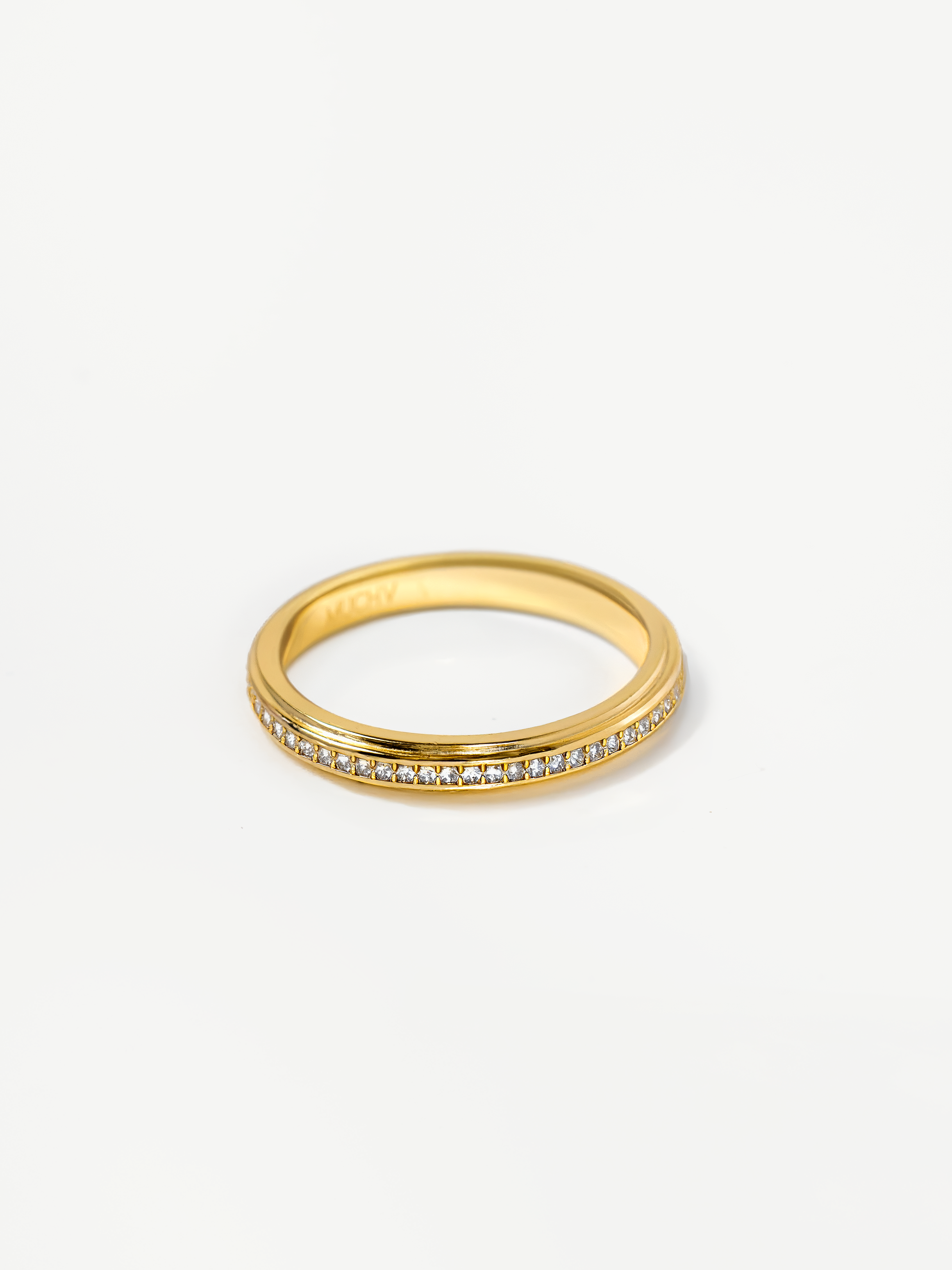 Thin Stacking Eternity Ring With Sparkling Stones