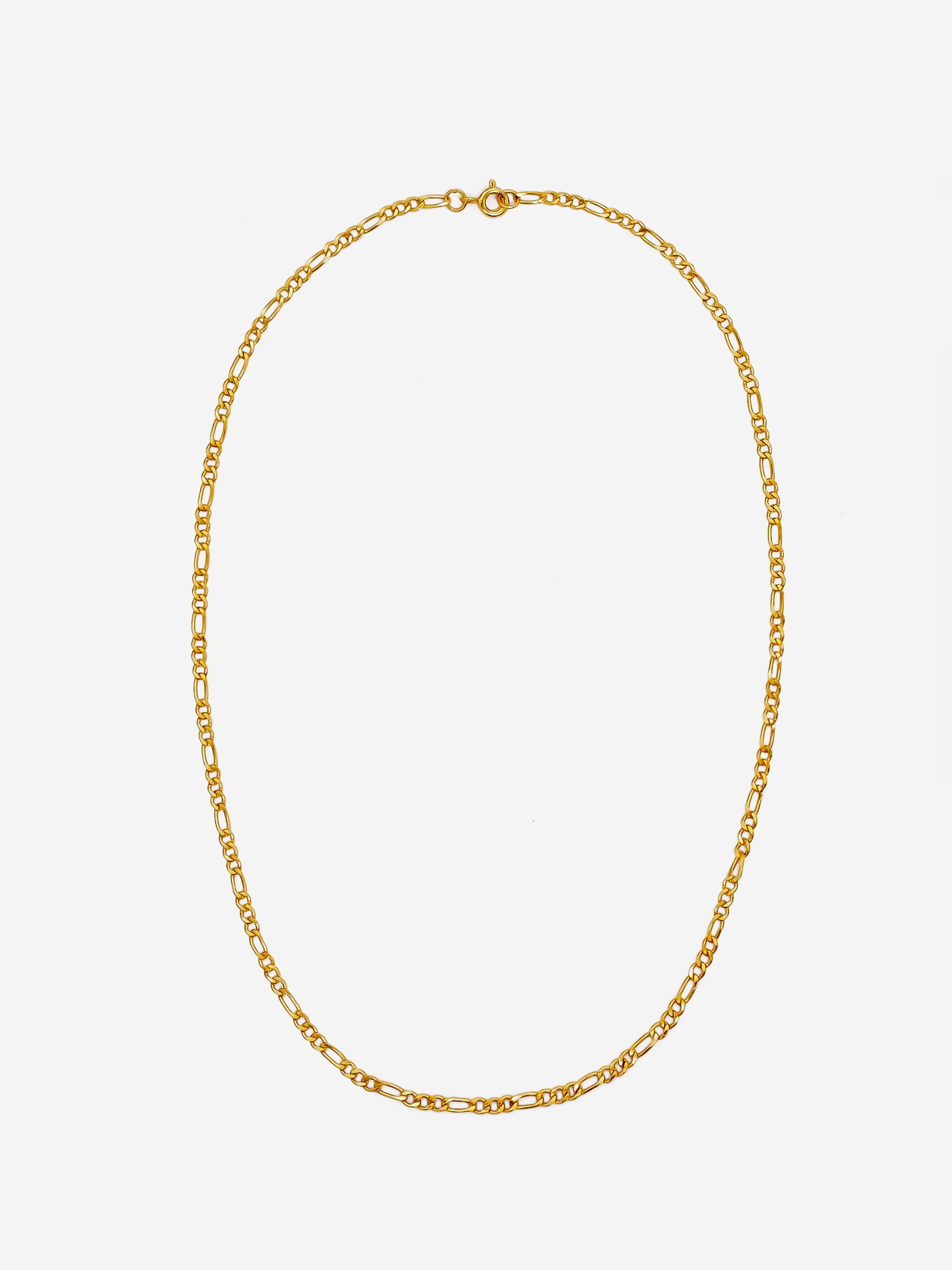 Gold Thin Figaro Chain Necklace