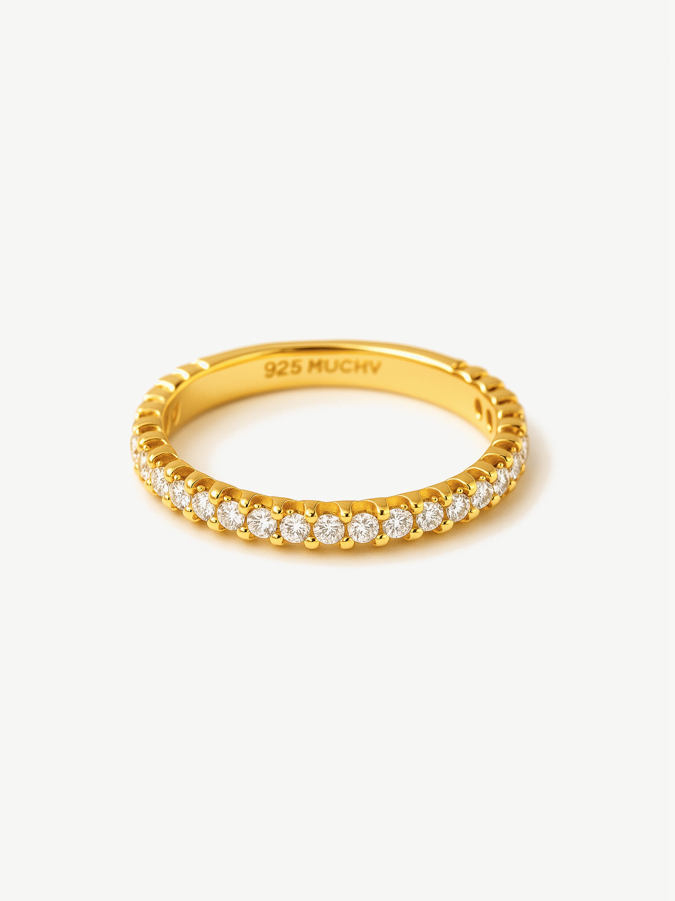 Thin Ring For Stacking With Scalloped Round Stones