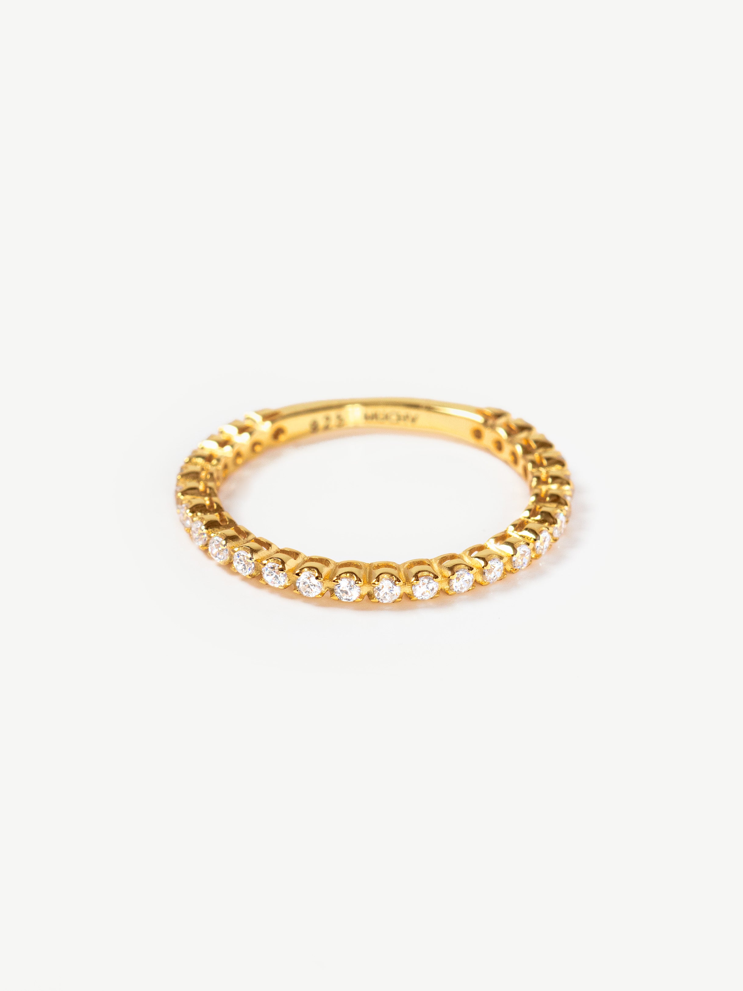 Thin Ring For Stacking With Scalloped Round Stones