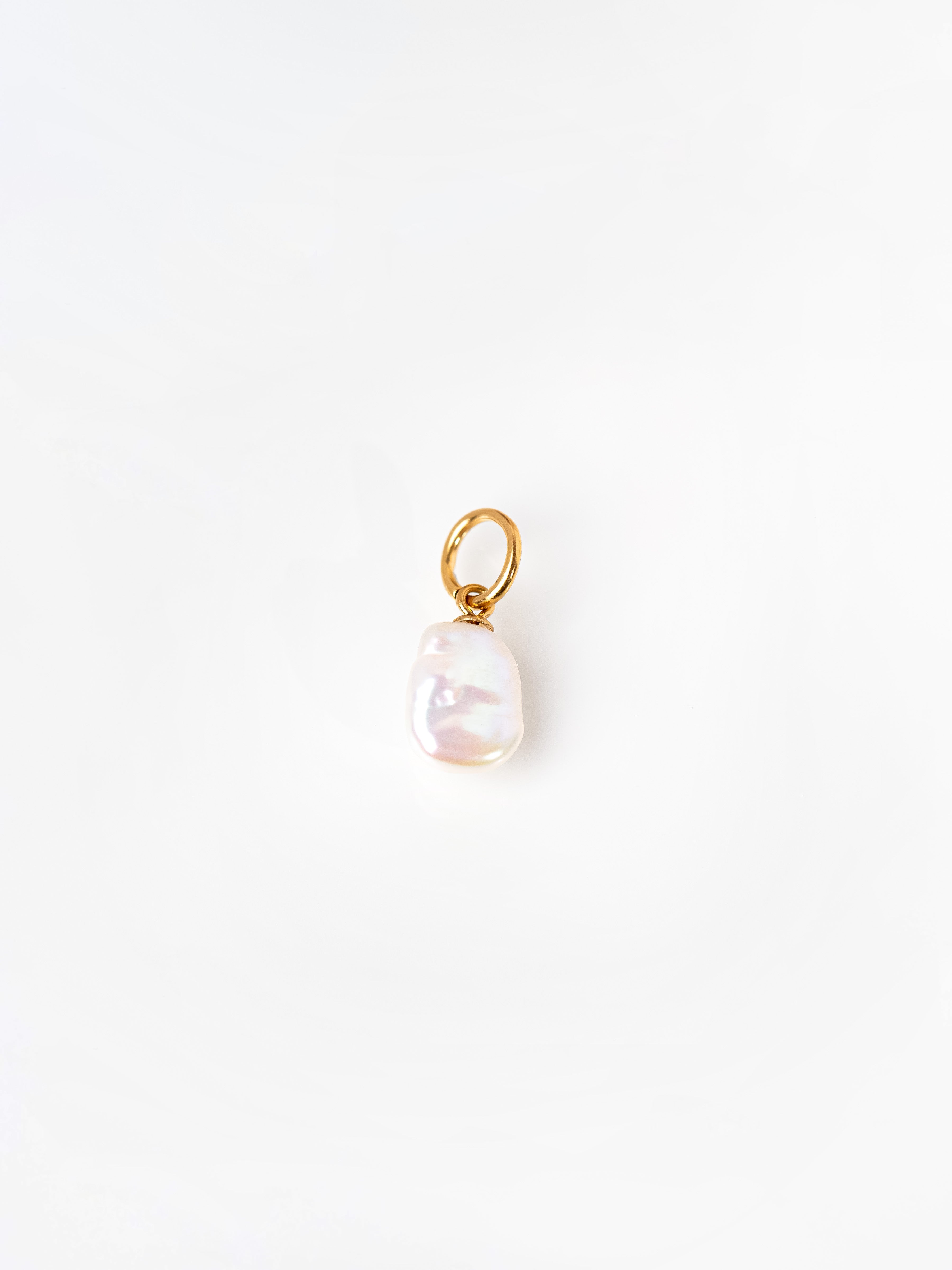Gold Tiny Baroque Pearl Pendant / Charm