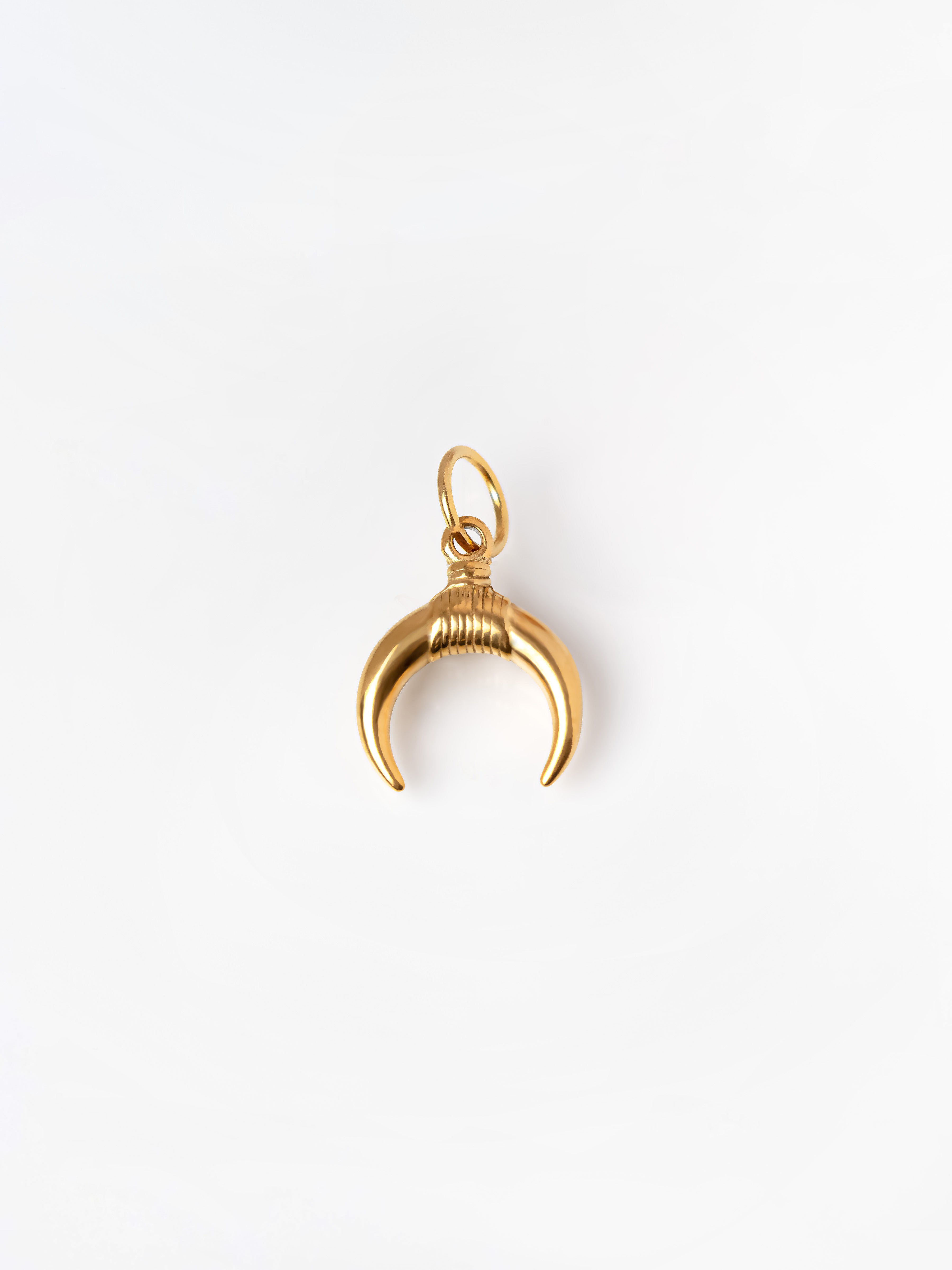 Gold Tiny Bull Horn Pendant / Charm