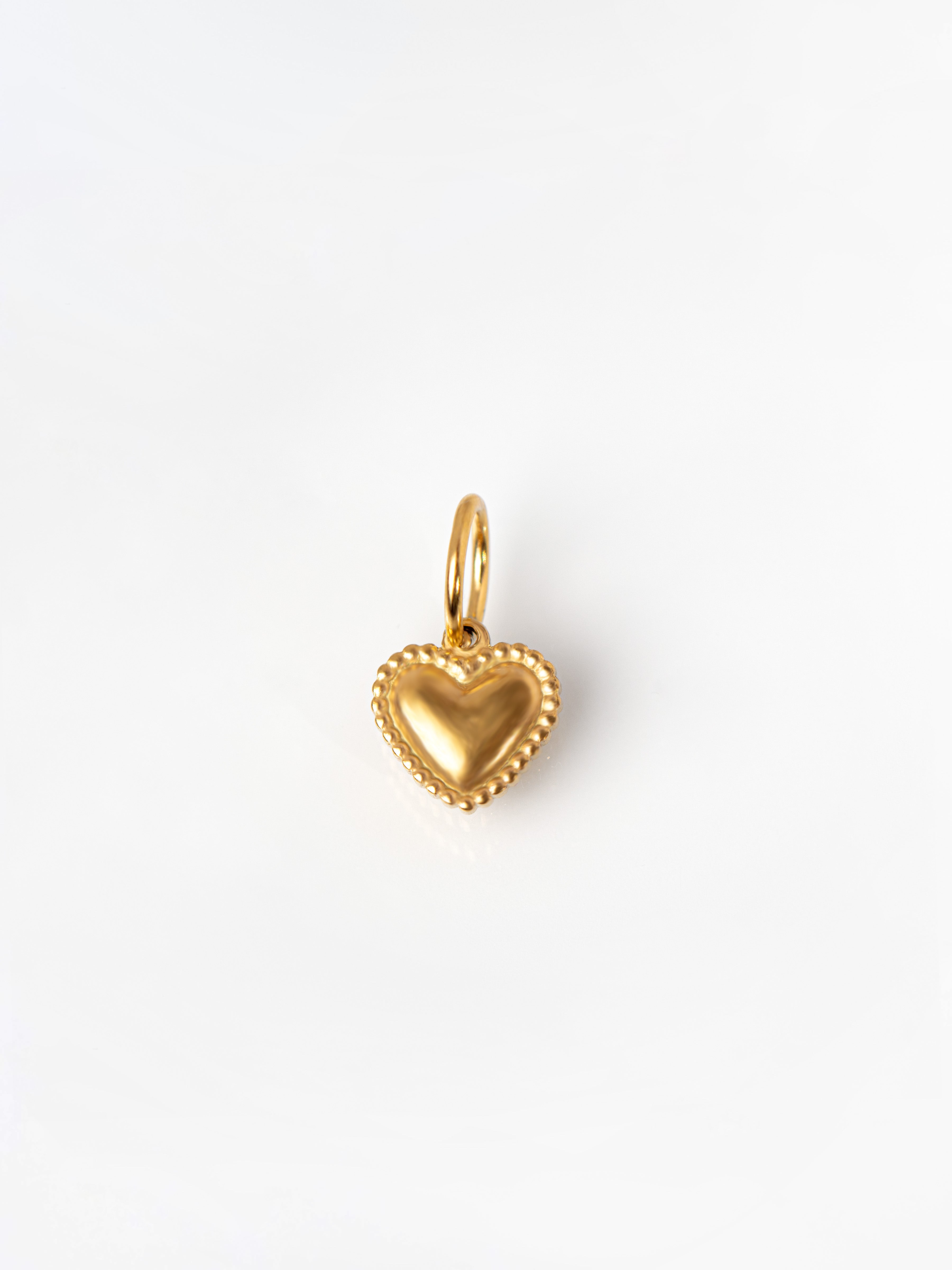 Gold Tiny Bobble Heart Pendant / Charm