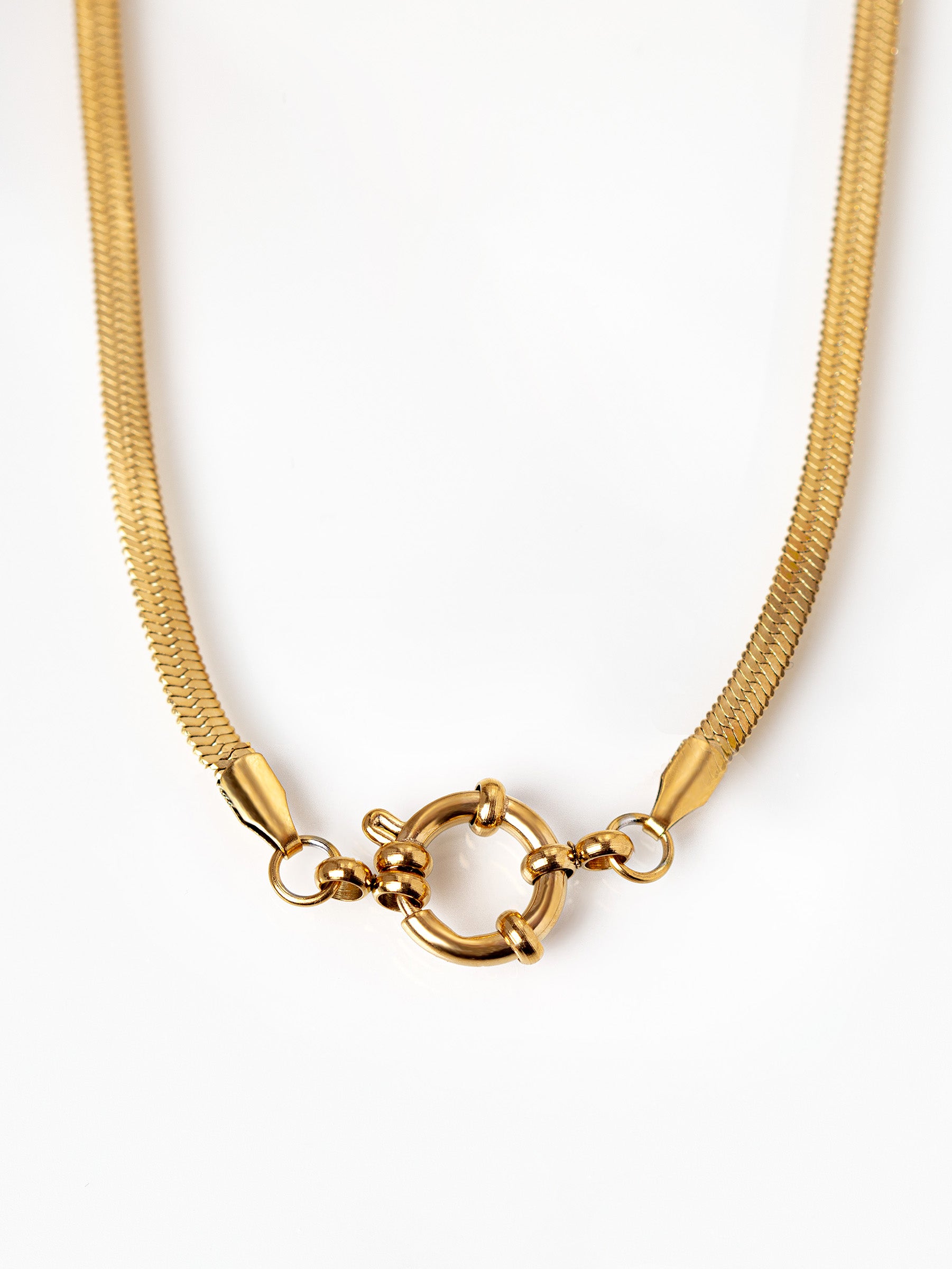 Gold Herringbone Chain Choker For Charms - 40cm