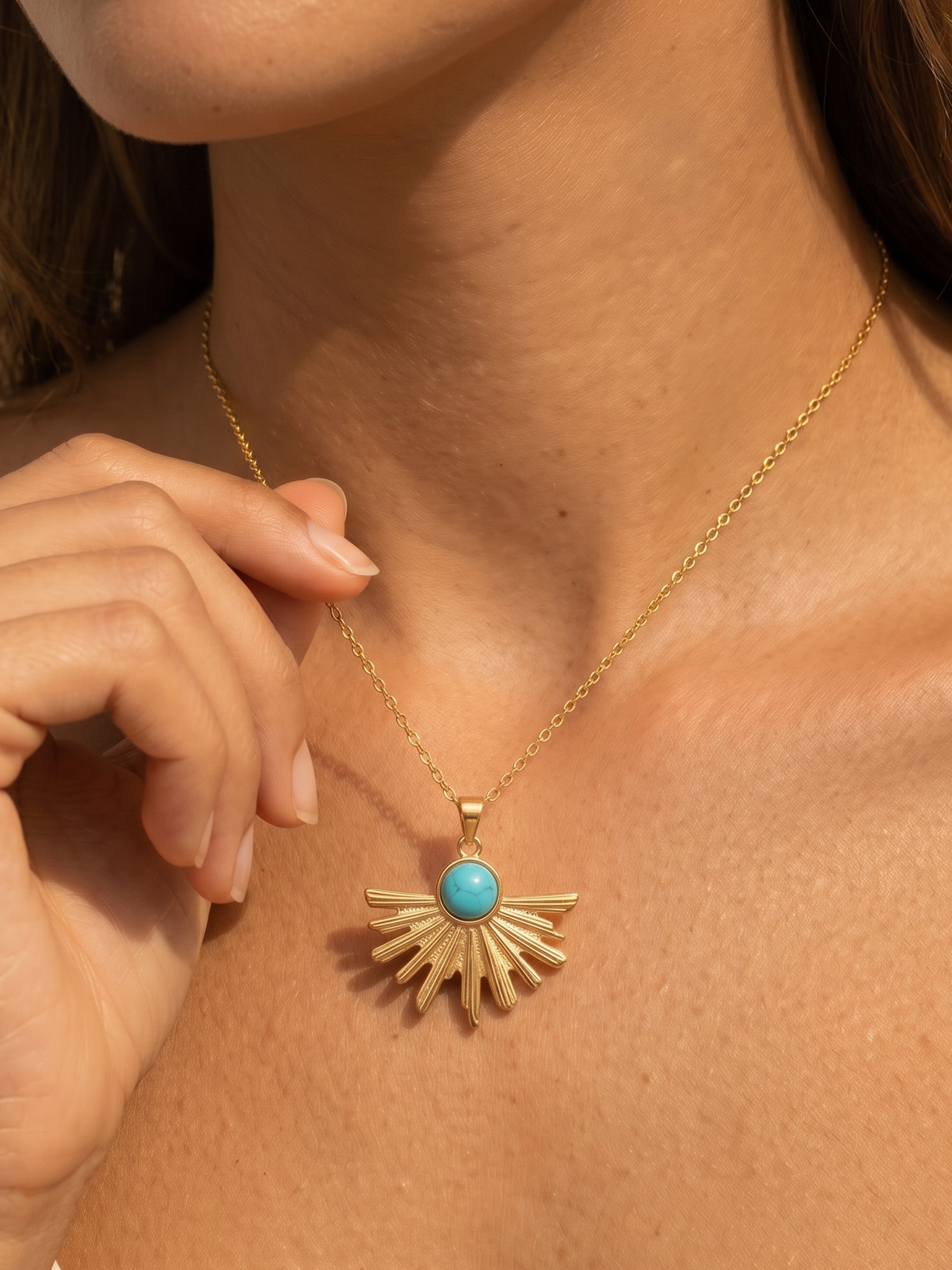 Turquoise Sunburst Necklace