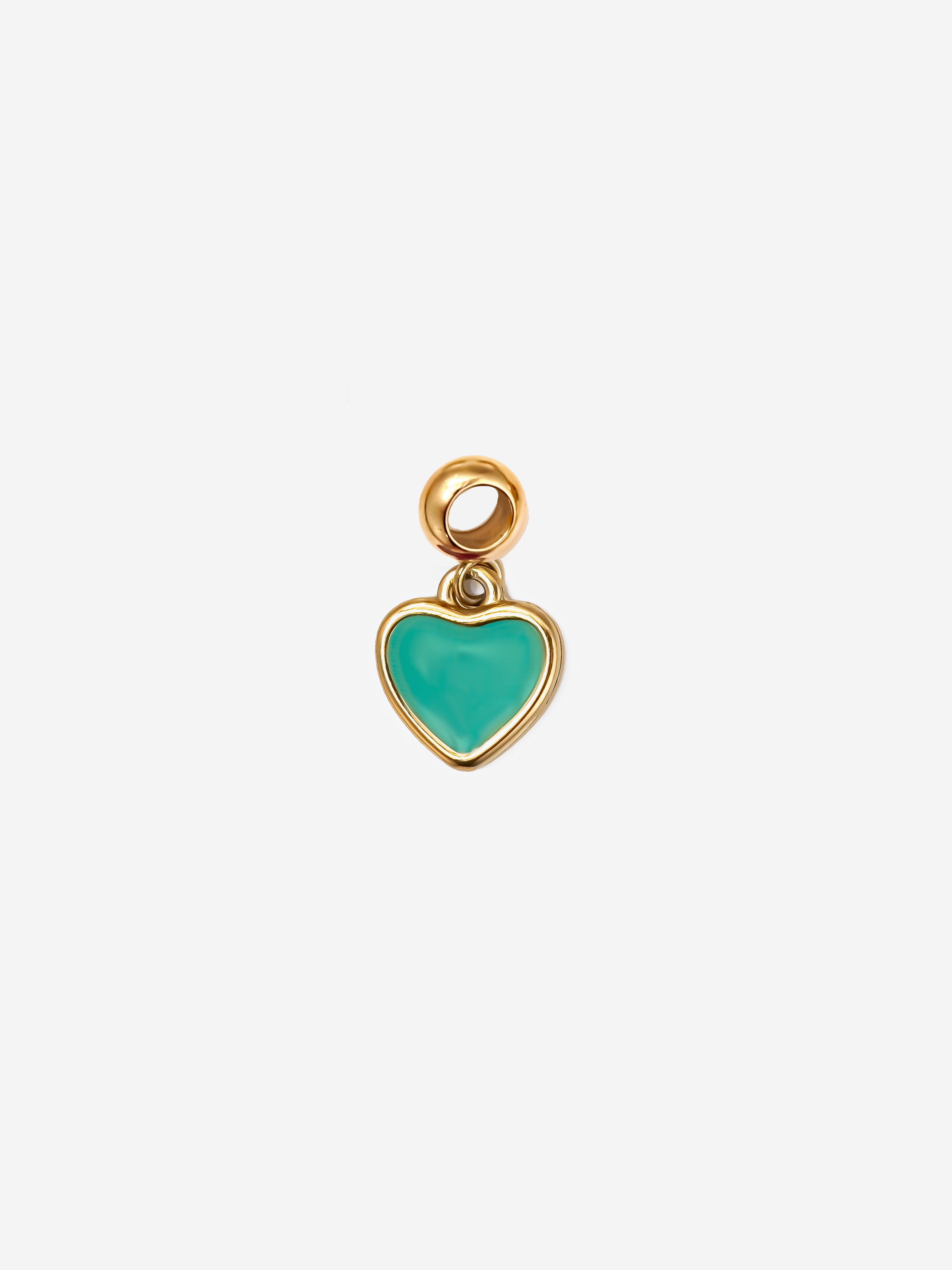 Turquoise Enamel Heart Charm (Small)