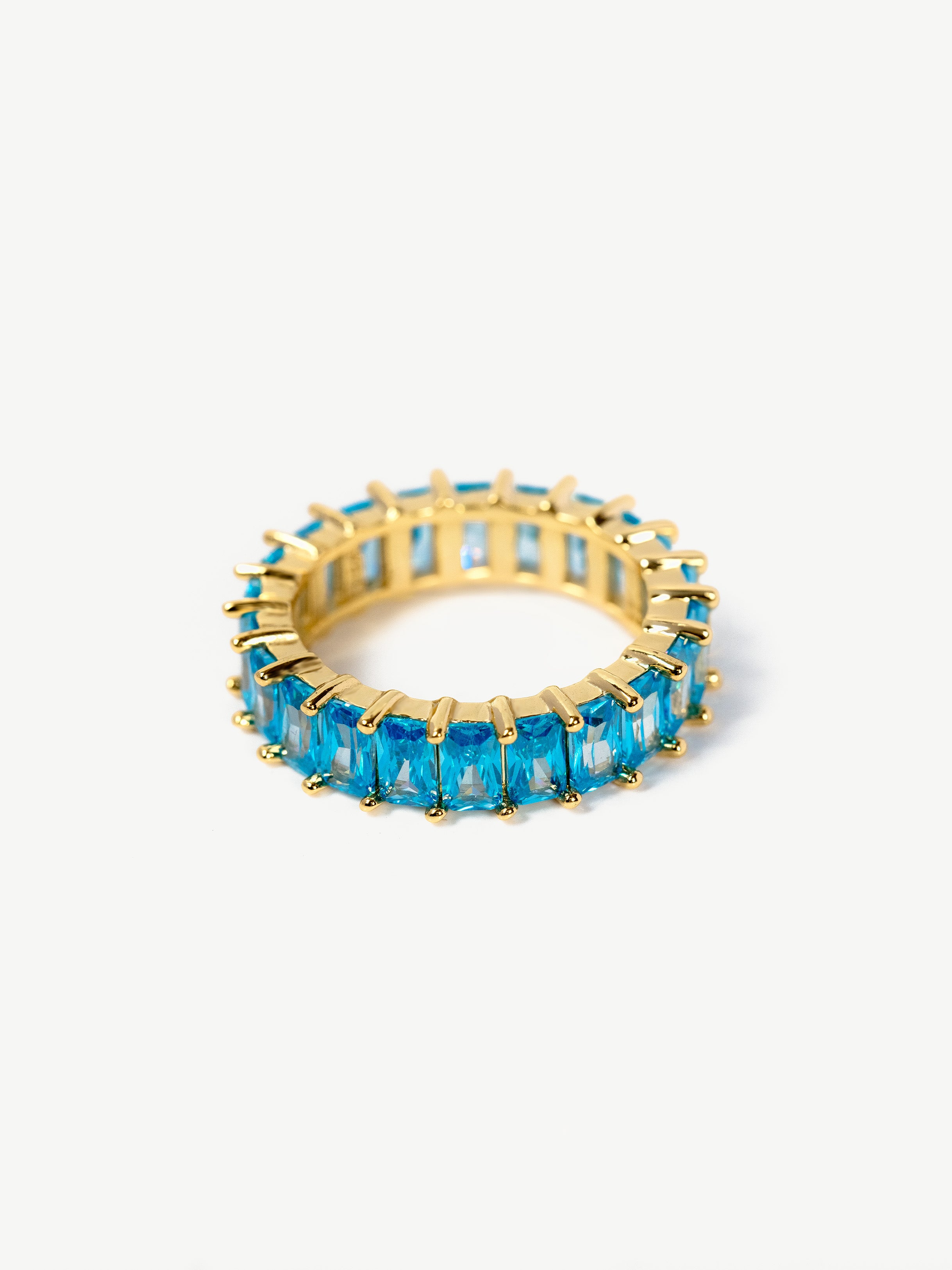 Stacking Ring With Turquoise Blue Stones