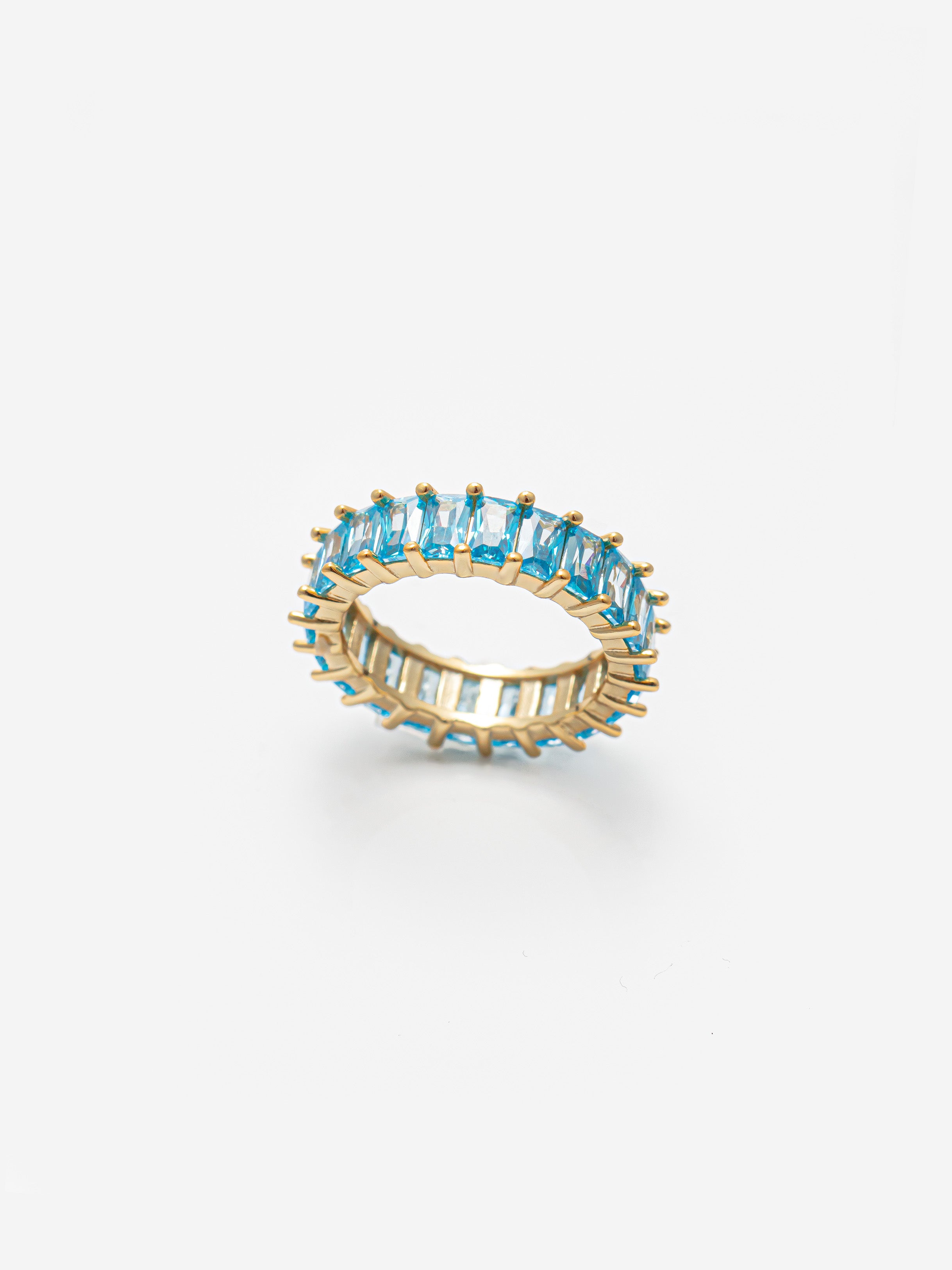 Stacking Ring With Turquoise Blue Stones