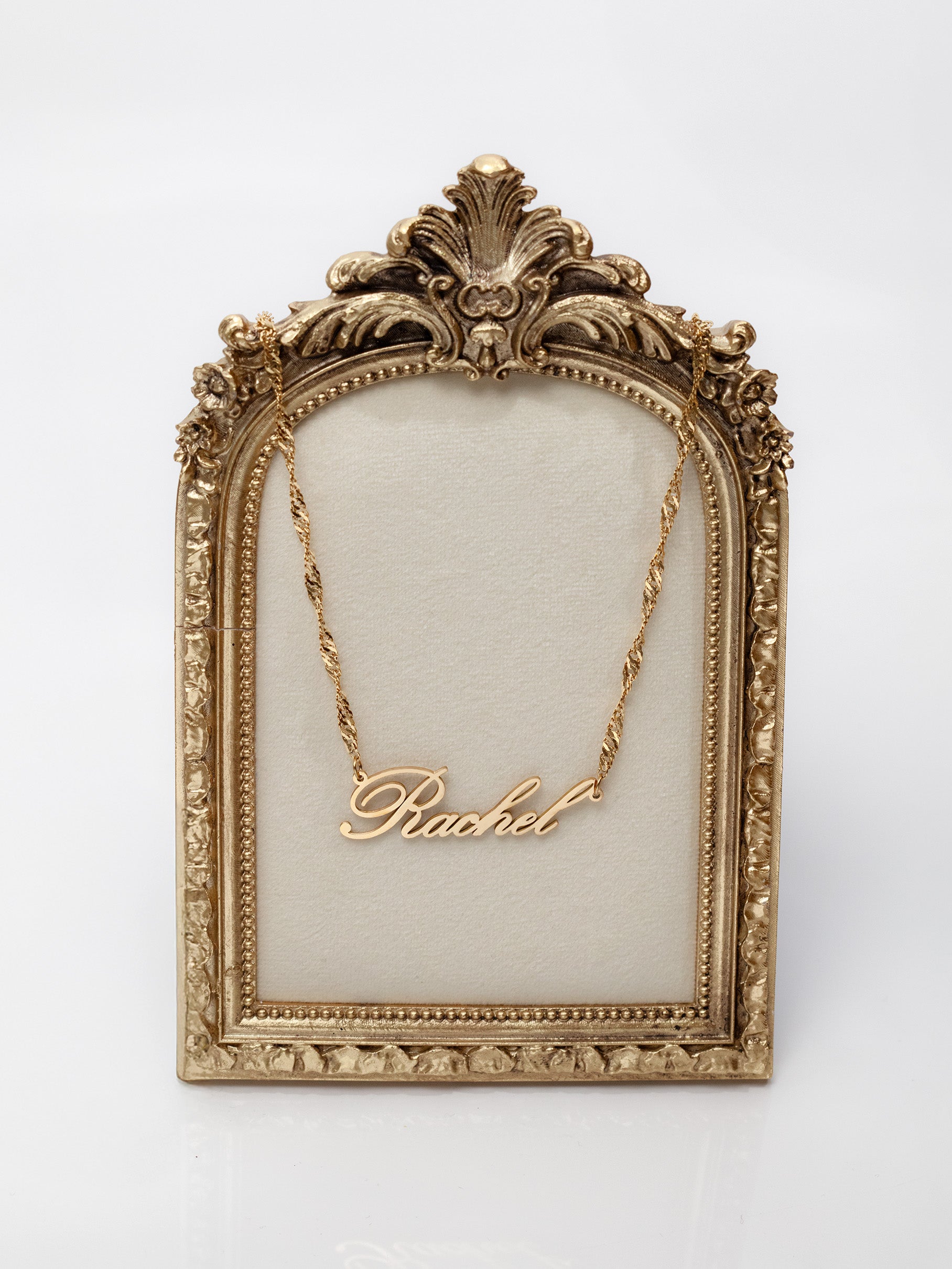 Twisted Chain Name Necklace - Cursive Font