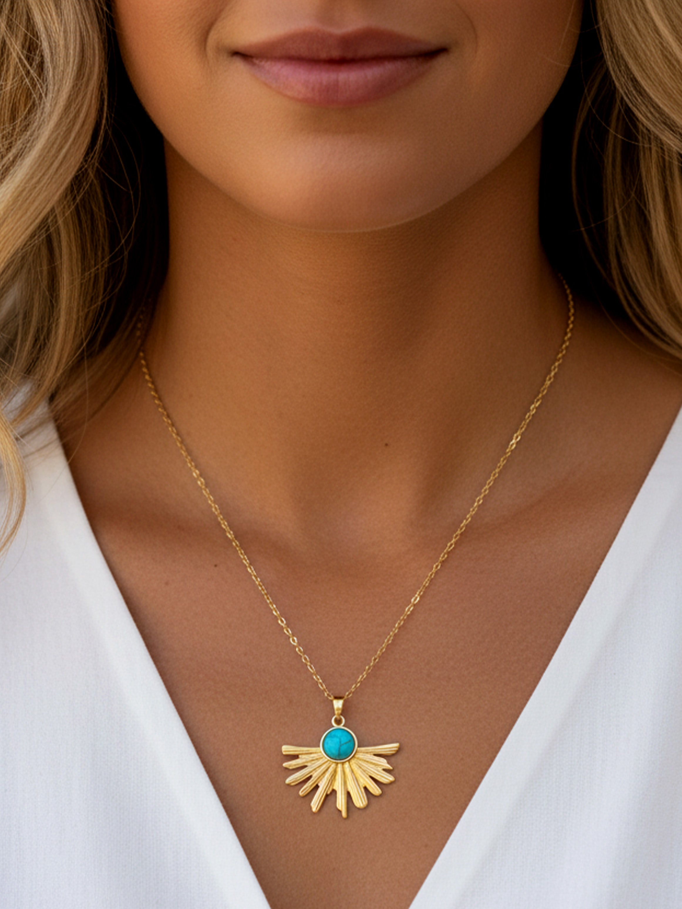 Turquoise Sunburst Necklace