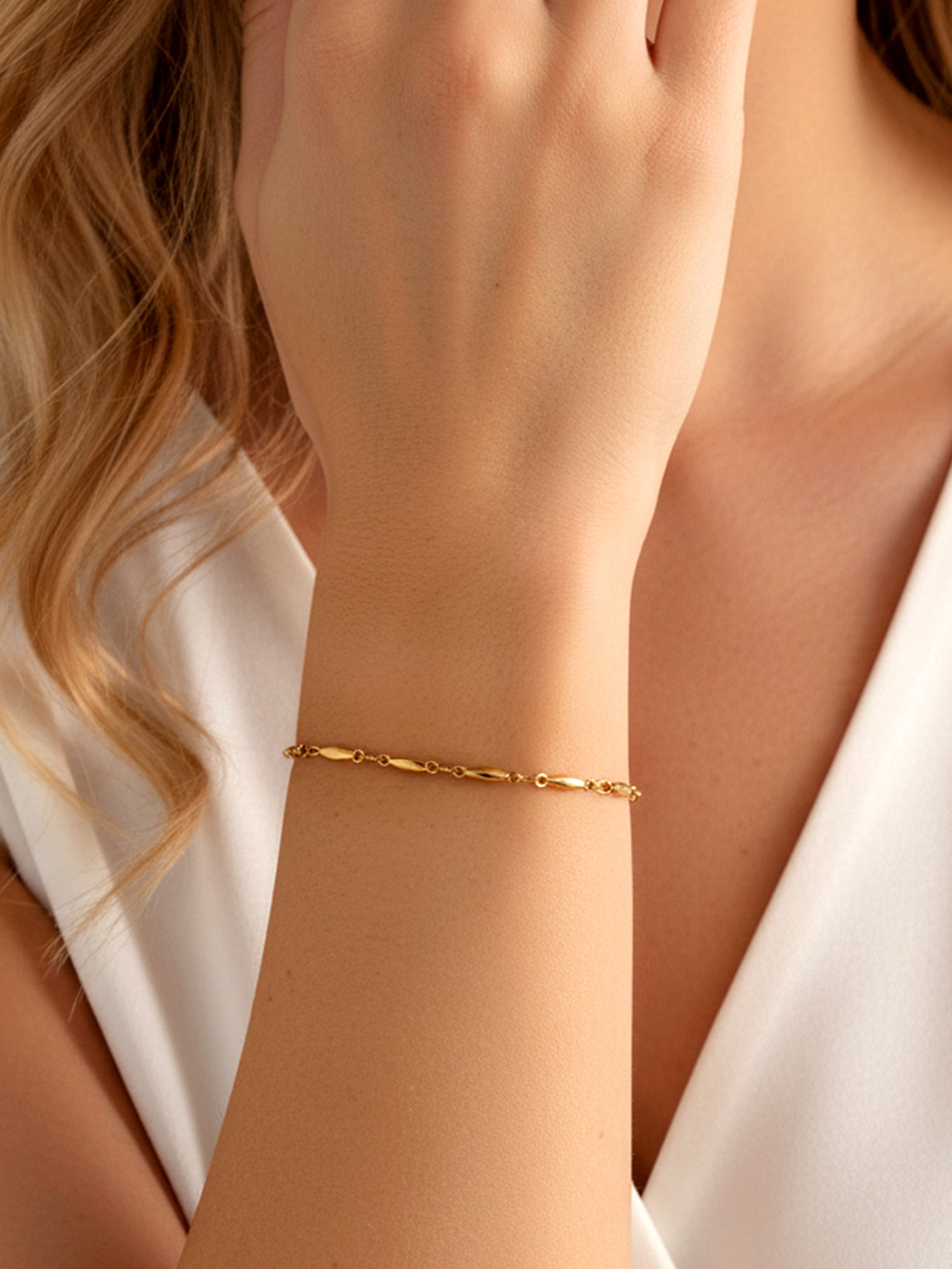 Fine Bean Chain Bracelet