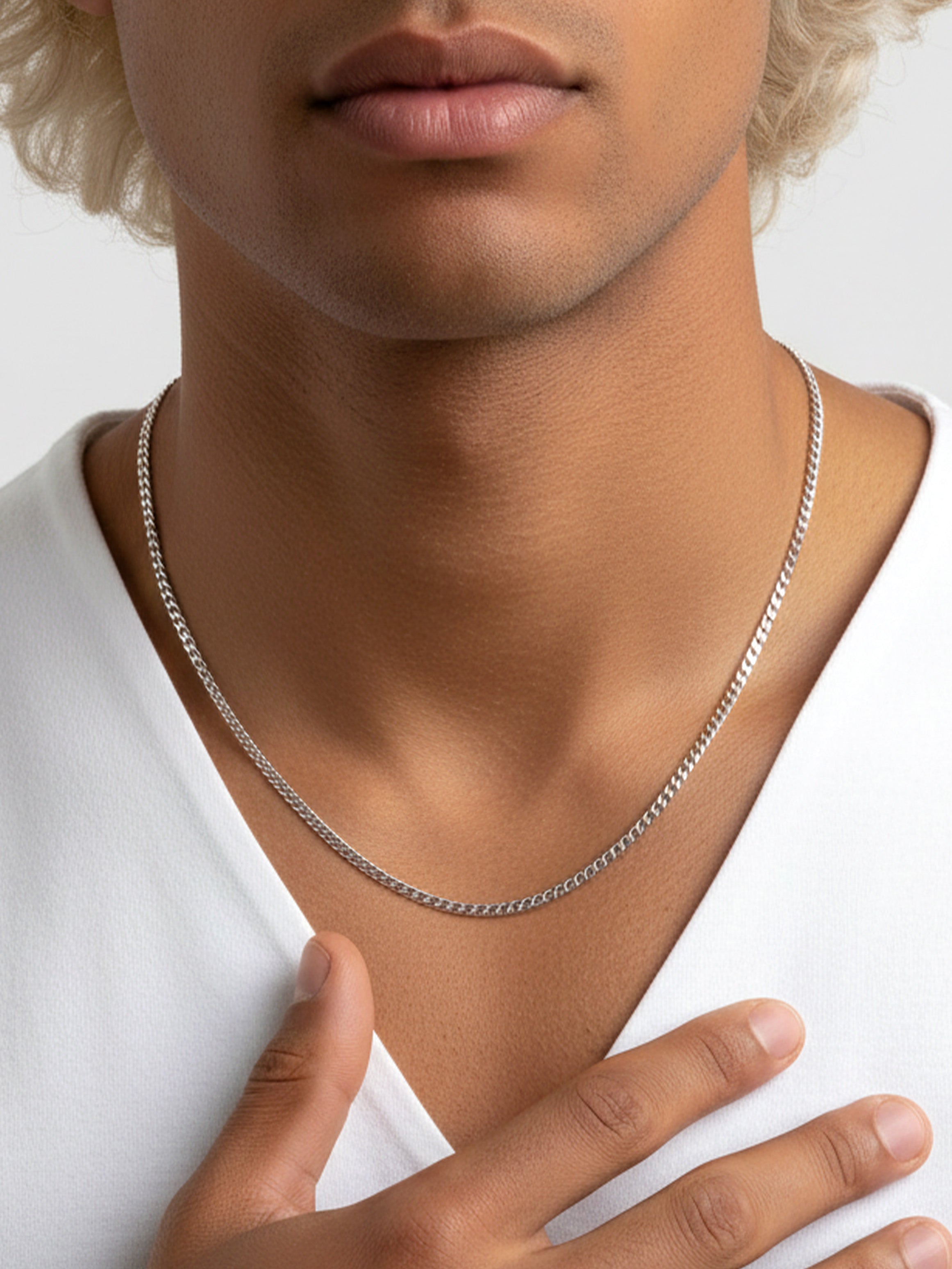 1mm Thin Curb Chain Necklace - Unisex