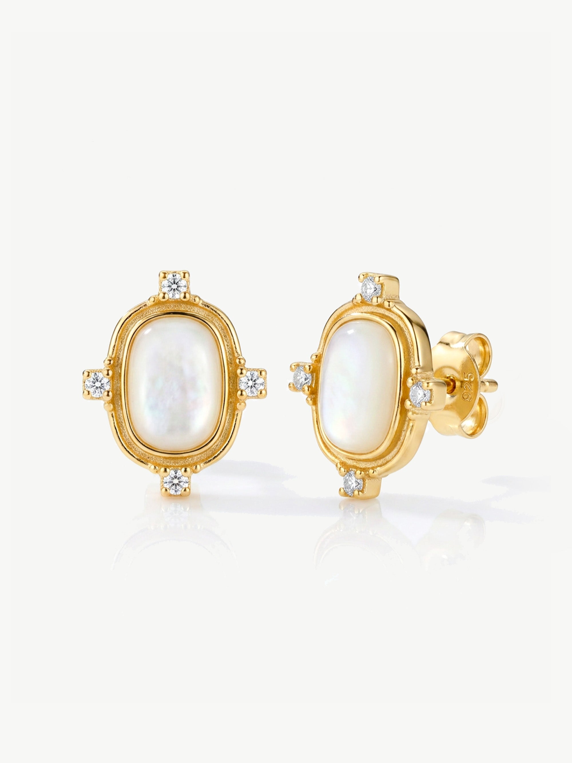 White Heirloom Stud Earrings