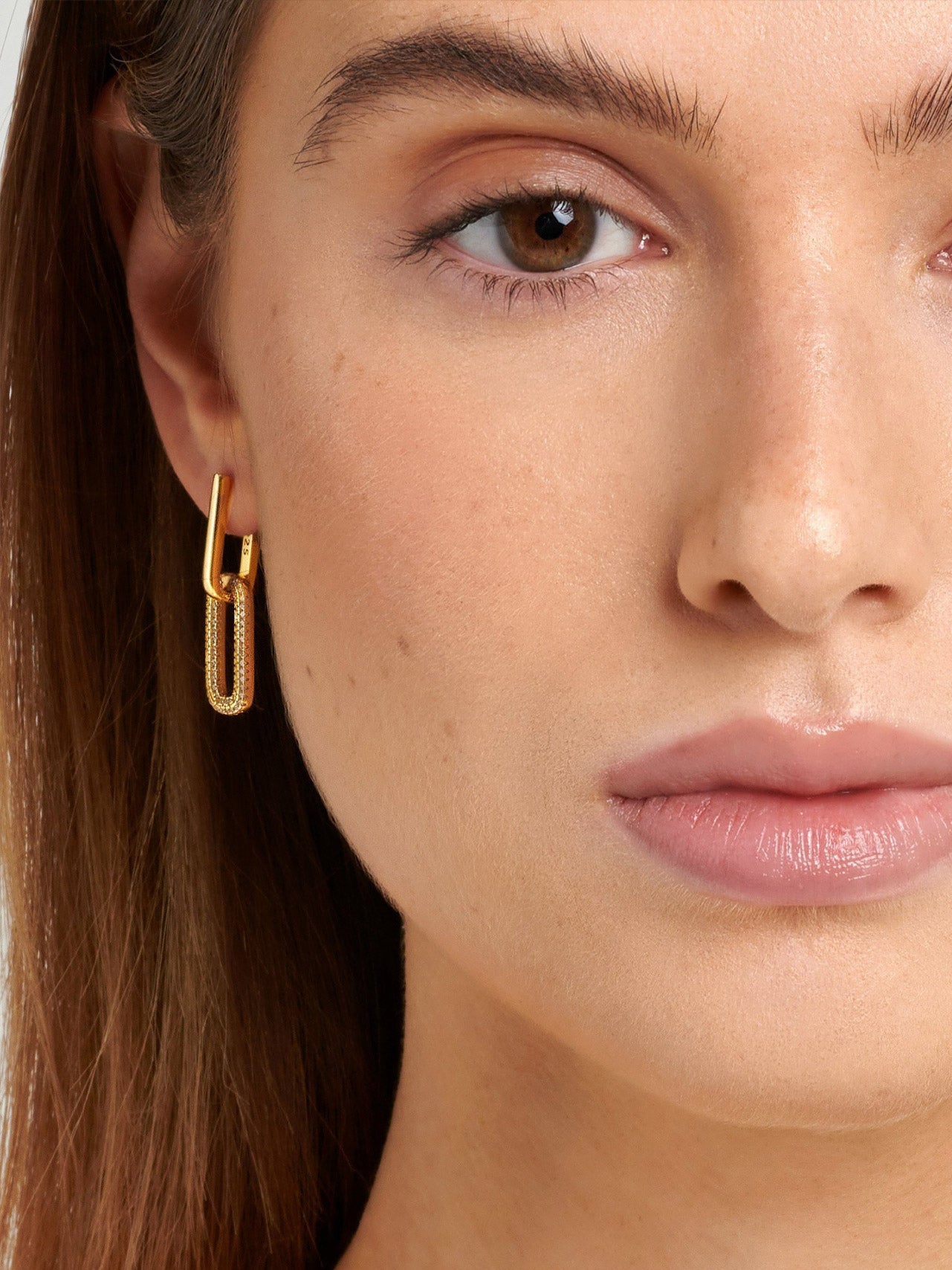 Gold Dangle Hoop Earrings With Removable Charms
