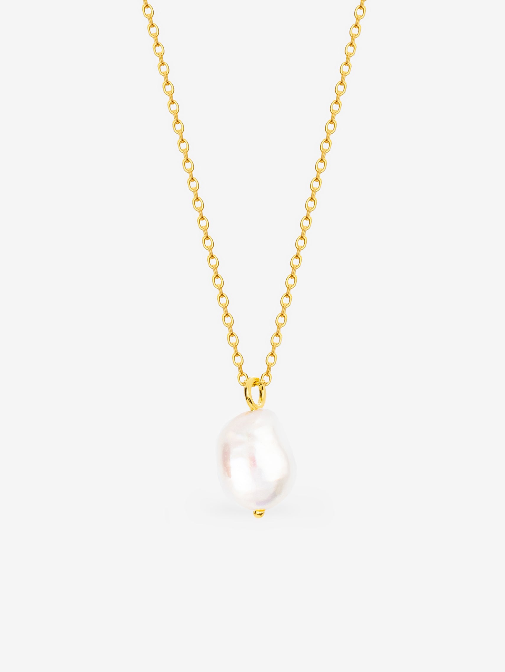 Gold Pendant Necklace With Baroque Pearl