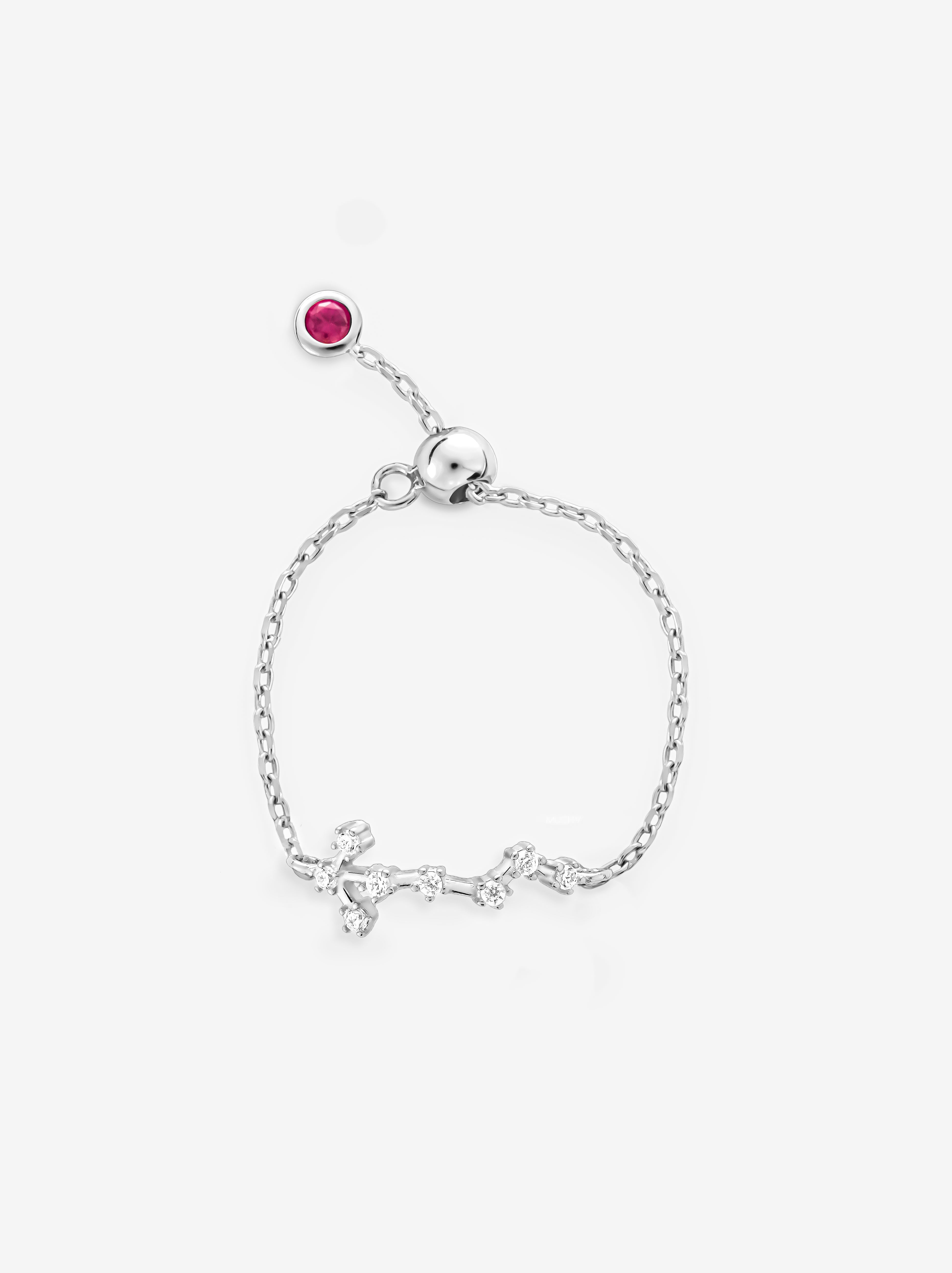 Silver Adjustable Constellation Chain Ring