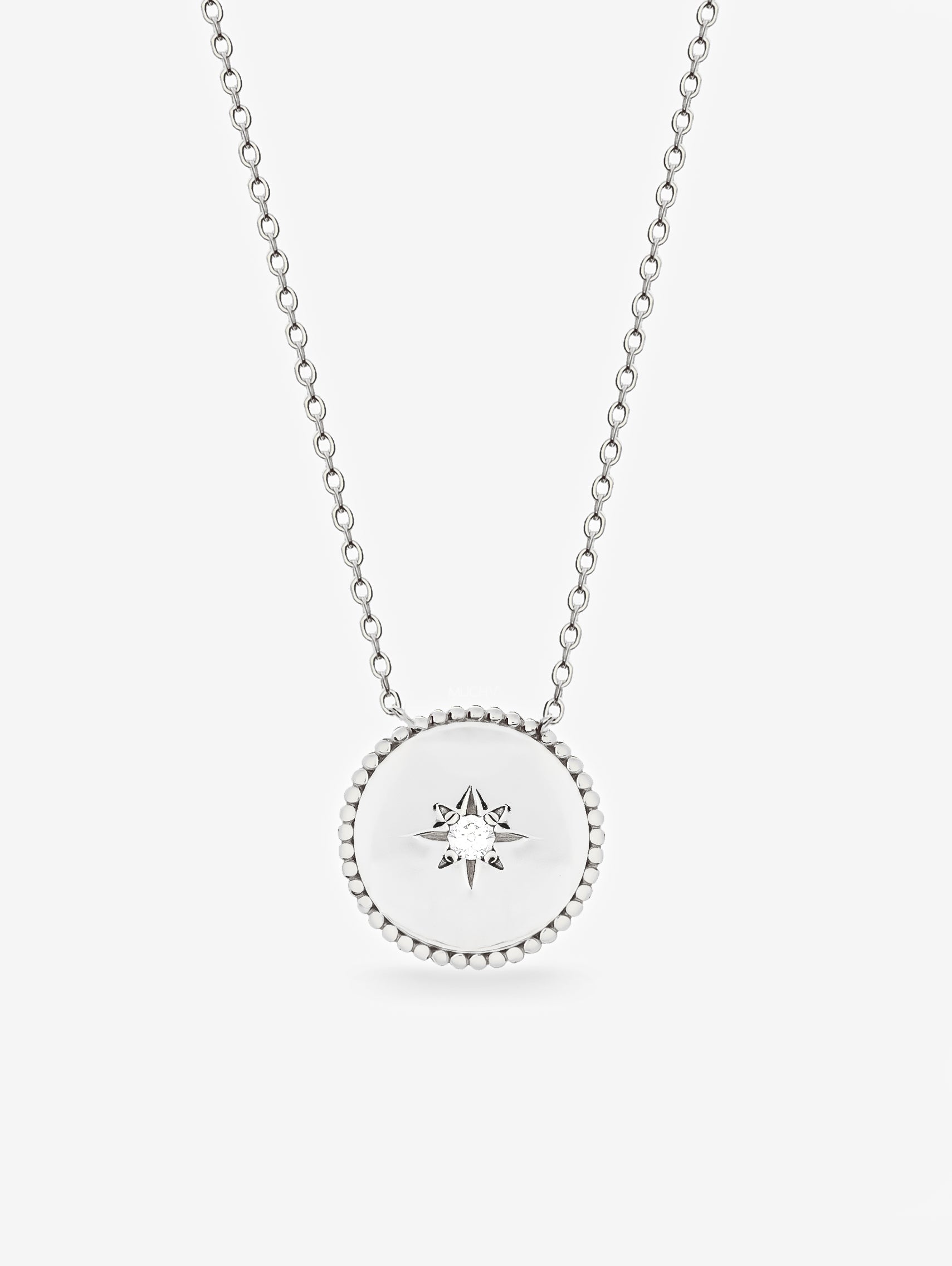 Silver North Star Coin Necklace