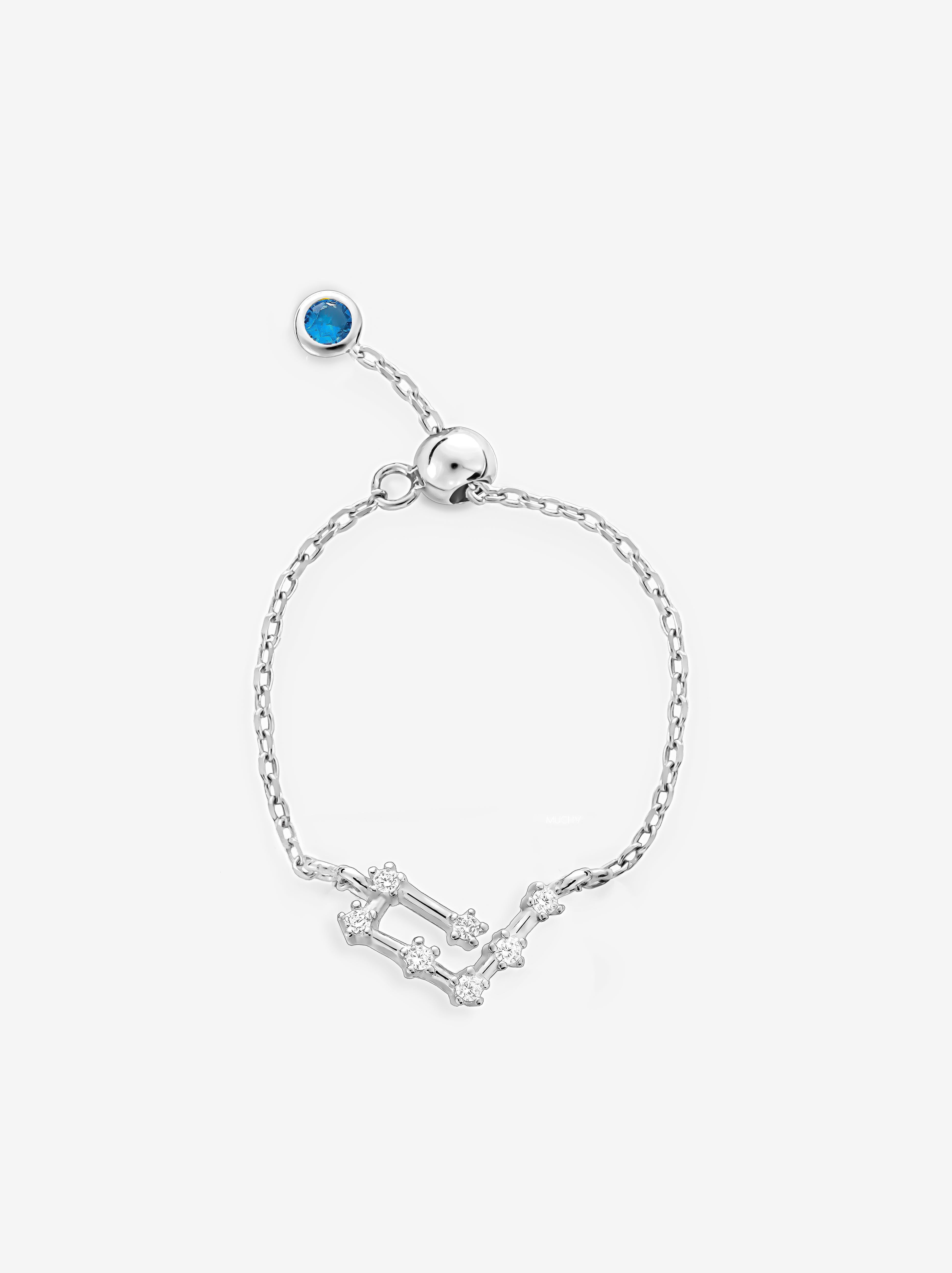 Silver Adjustable Constellation Chain Ring