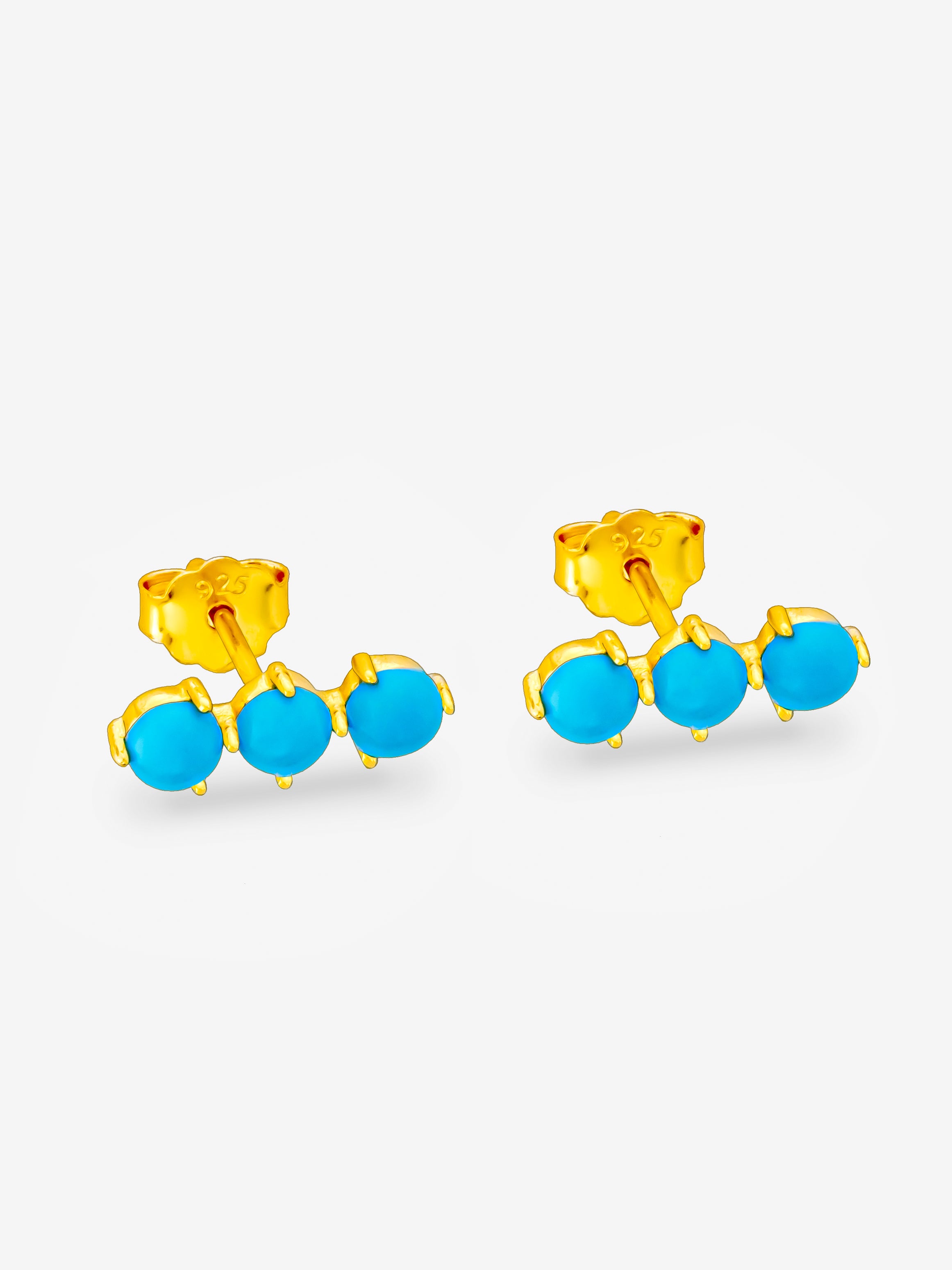 Gold Turquoise Stud Earrings