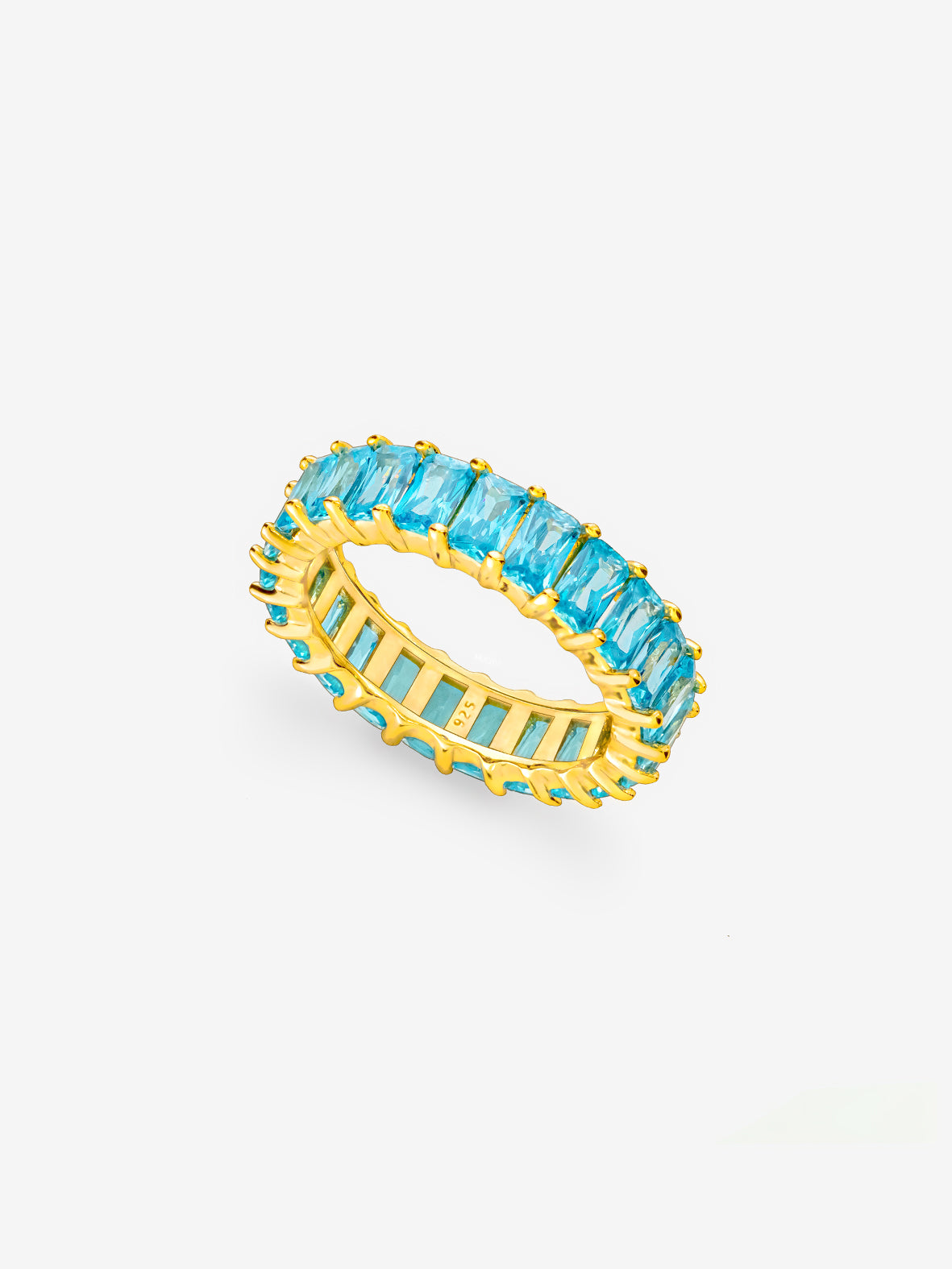 Gold Stacking Ring With Turquoise Stones